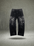 FIREWORK RHINESTONE BALLOON JEANS