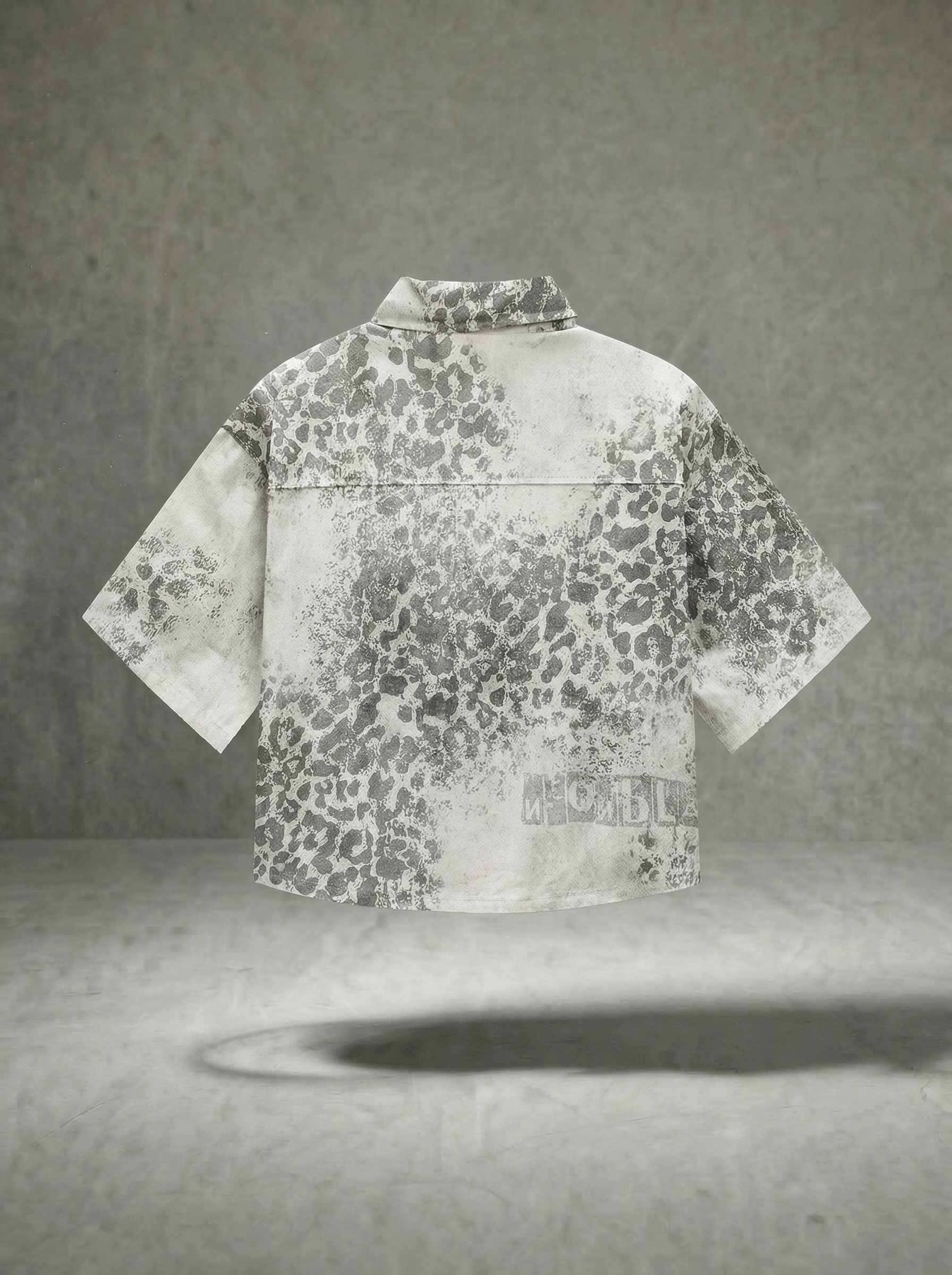 NEON LEOPARD PRINT DENIM SHIRT