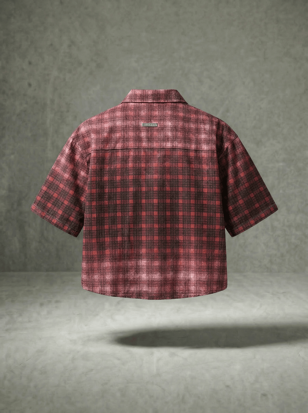 SPIDERWEB RHINESTONE PLAID SHIRT