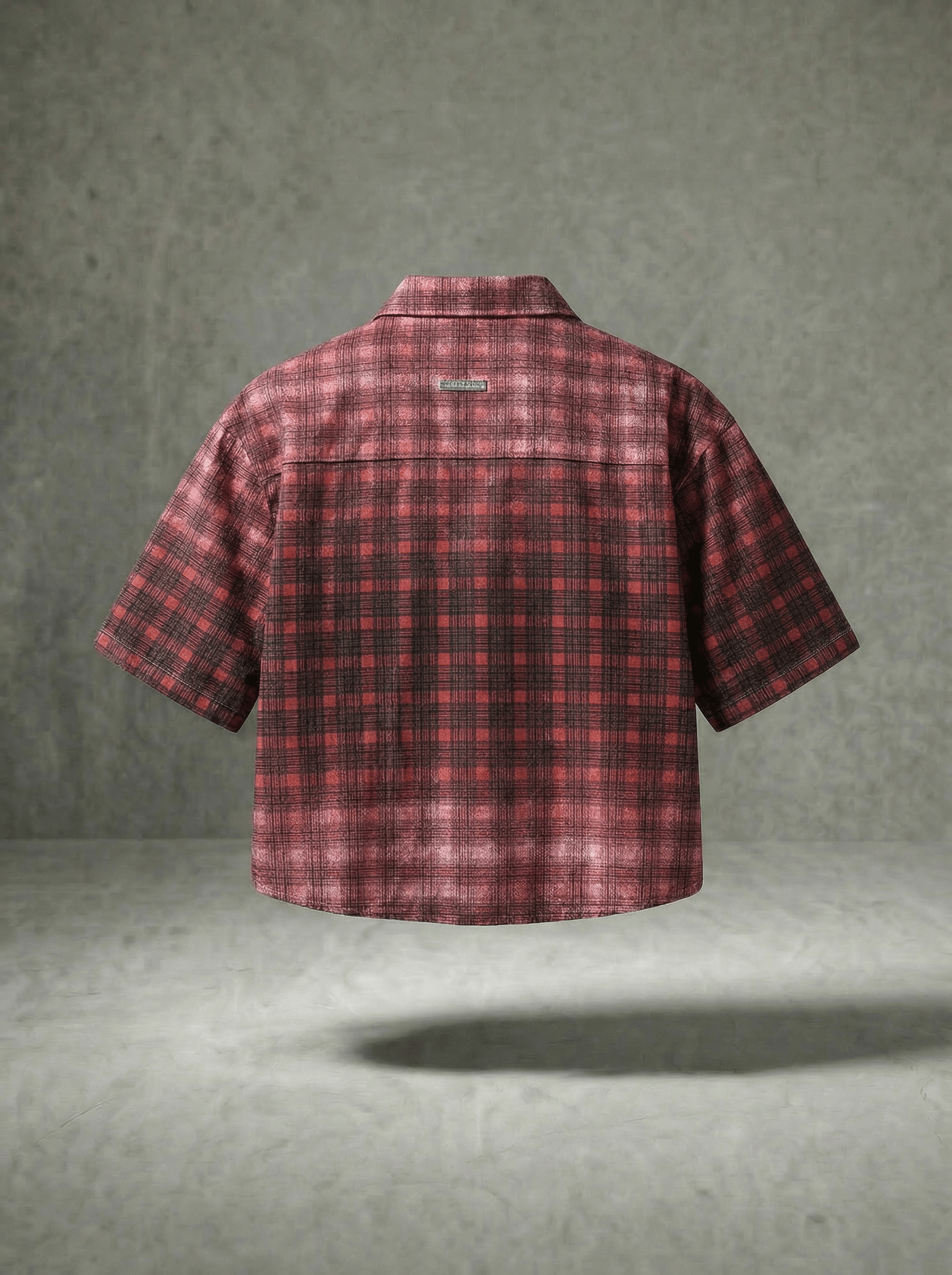 SPIDERWEB RHINESTONE PLAID SHIRT
