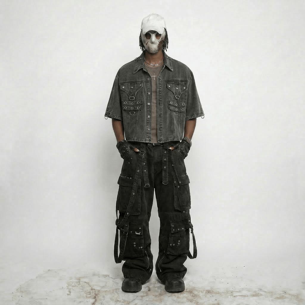 UTILITY HARNESS DENIM SHIRT