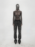FULL RHINESTONE EMBELLISHED FLARE JEANS