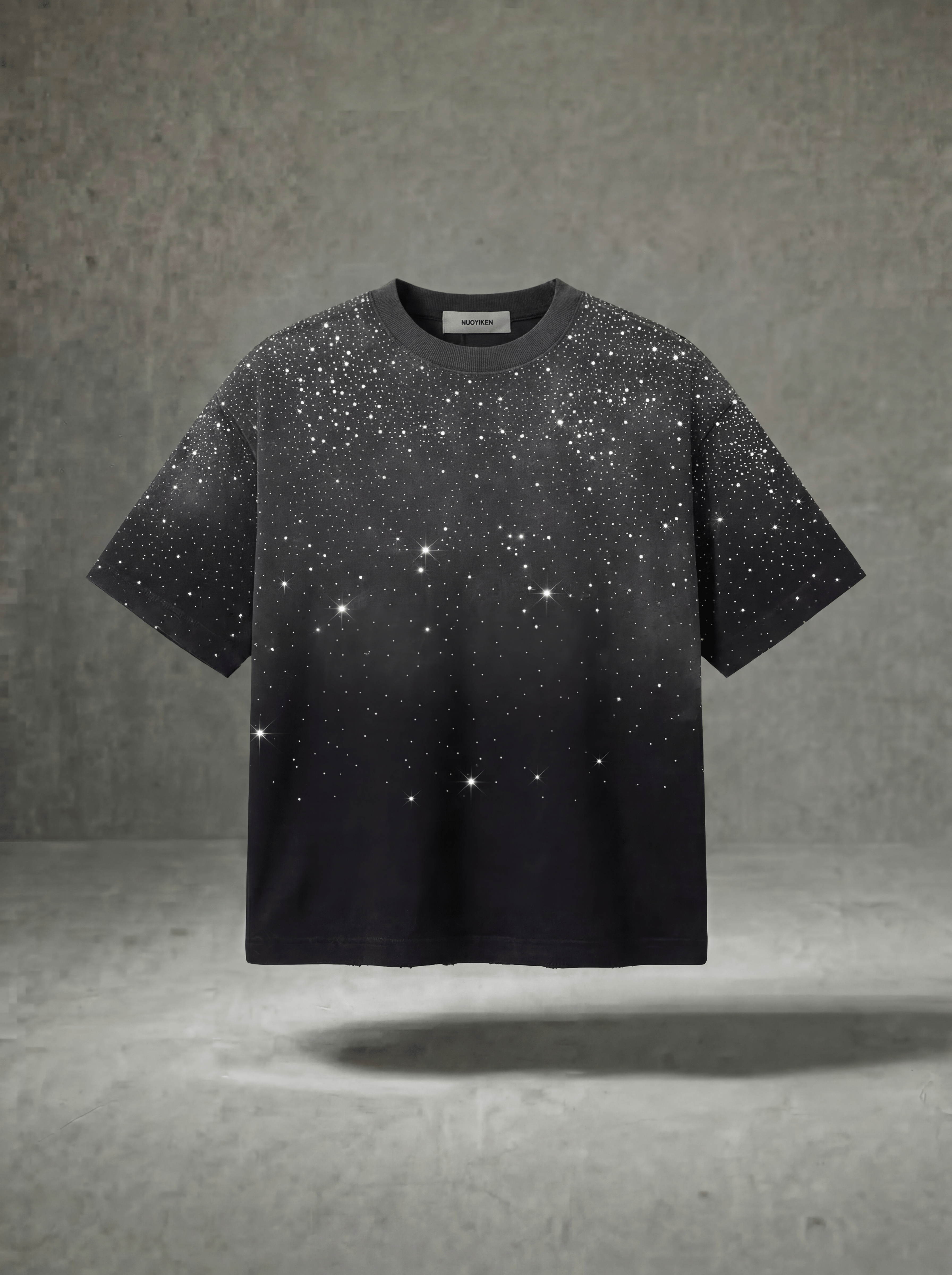 GRADIENT STARRY RHINESTONE T-SHIRT