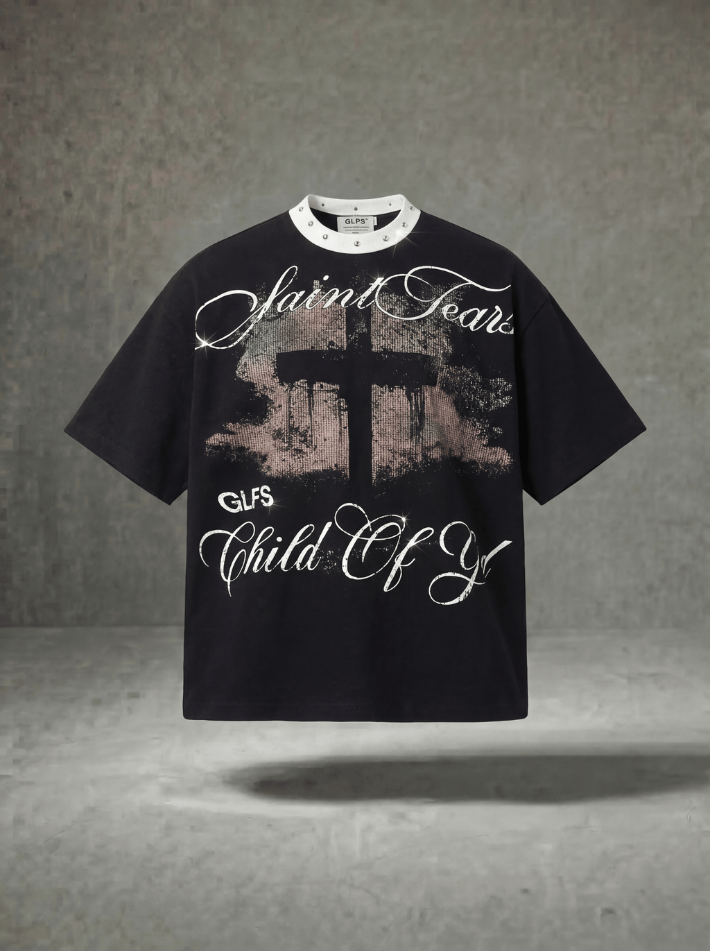 CHILD OF GOD STUDDED COLLAR T-SHIRT