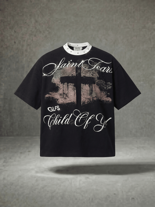 CHILD OF GOD STUDDED COLLAR T-SHIRT