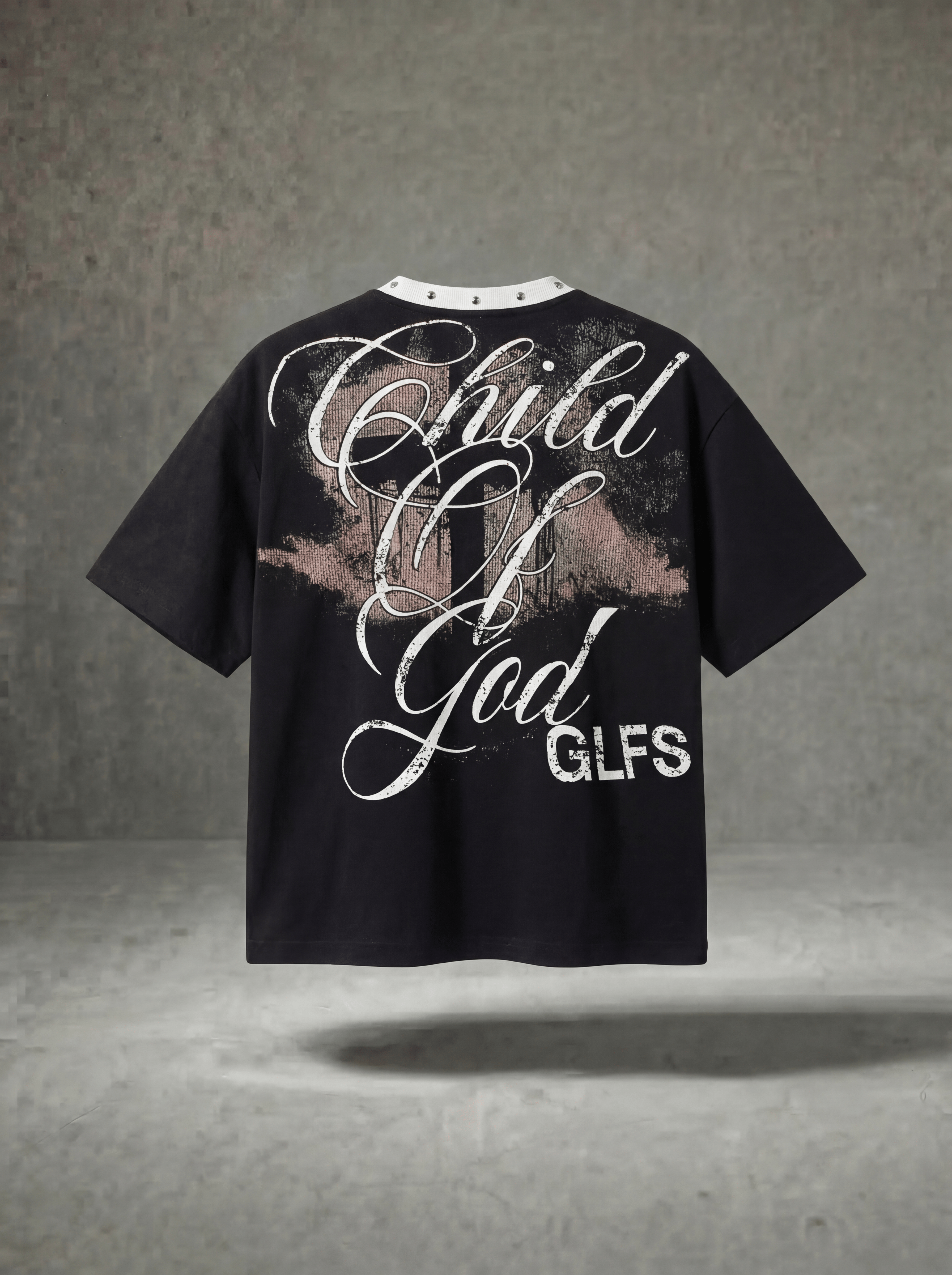 CHILD OF GOD STUDDED COLLAR T-SHIRT