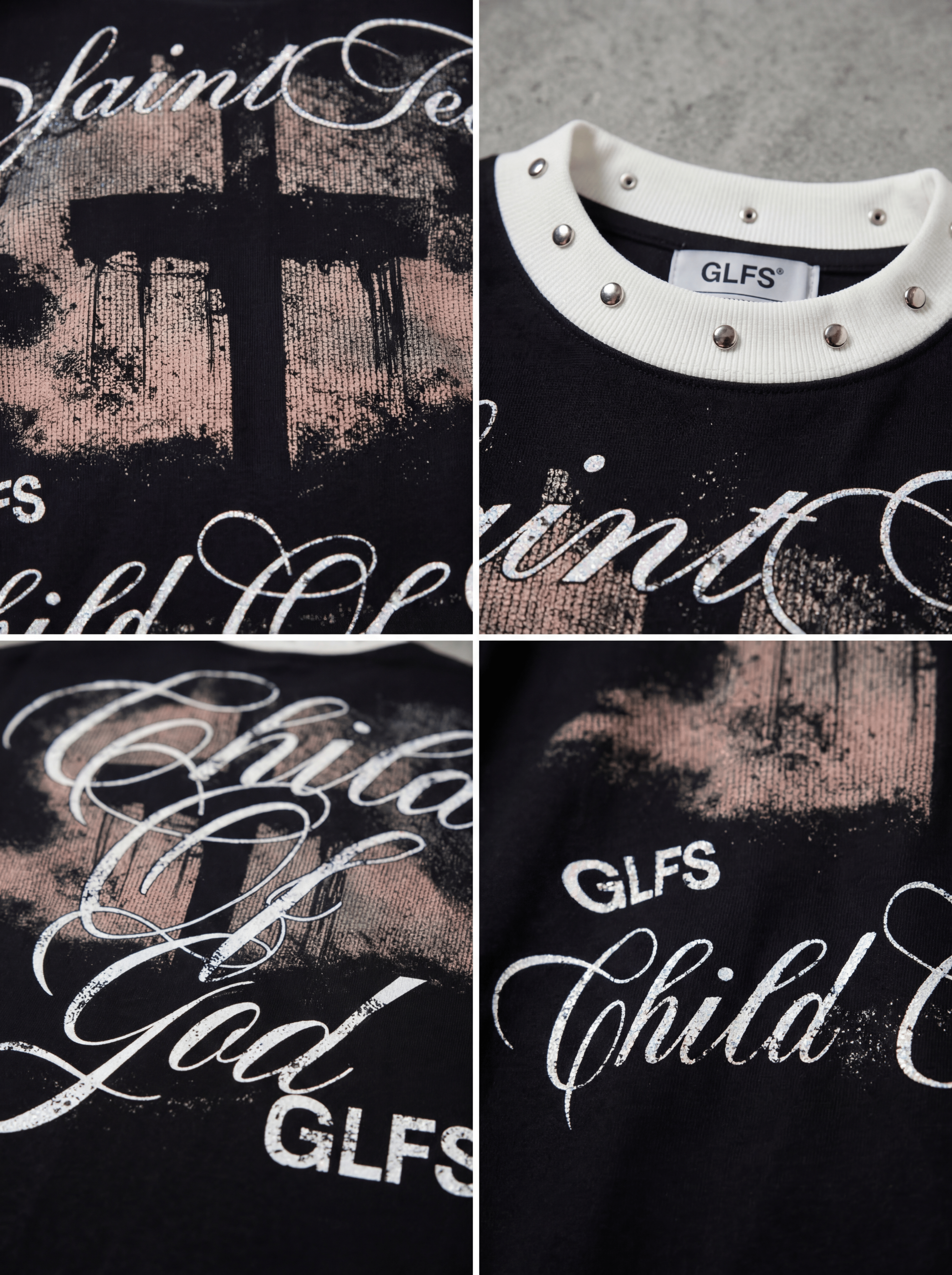 CHILD OF GOD STUDDED COLLAR T-SHIRT