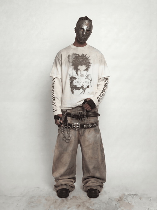 AROUSE PUNK PORTRAIT WASHED T-SHIRT