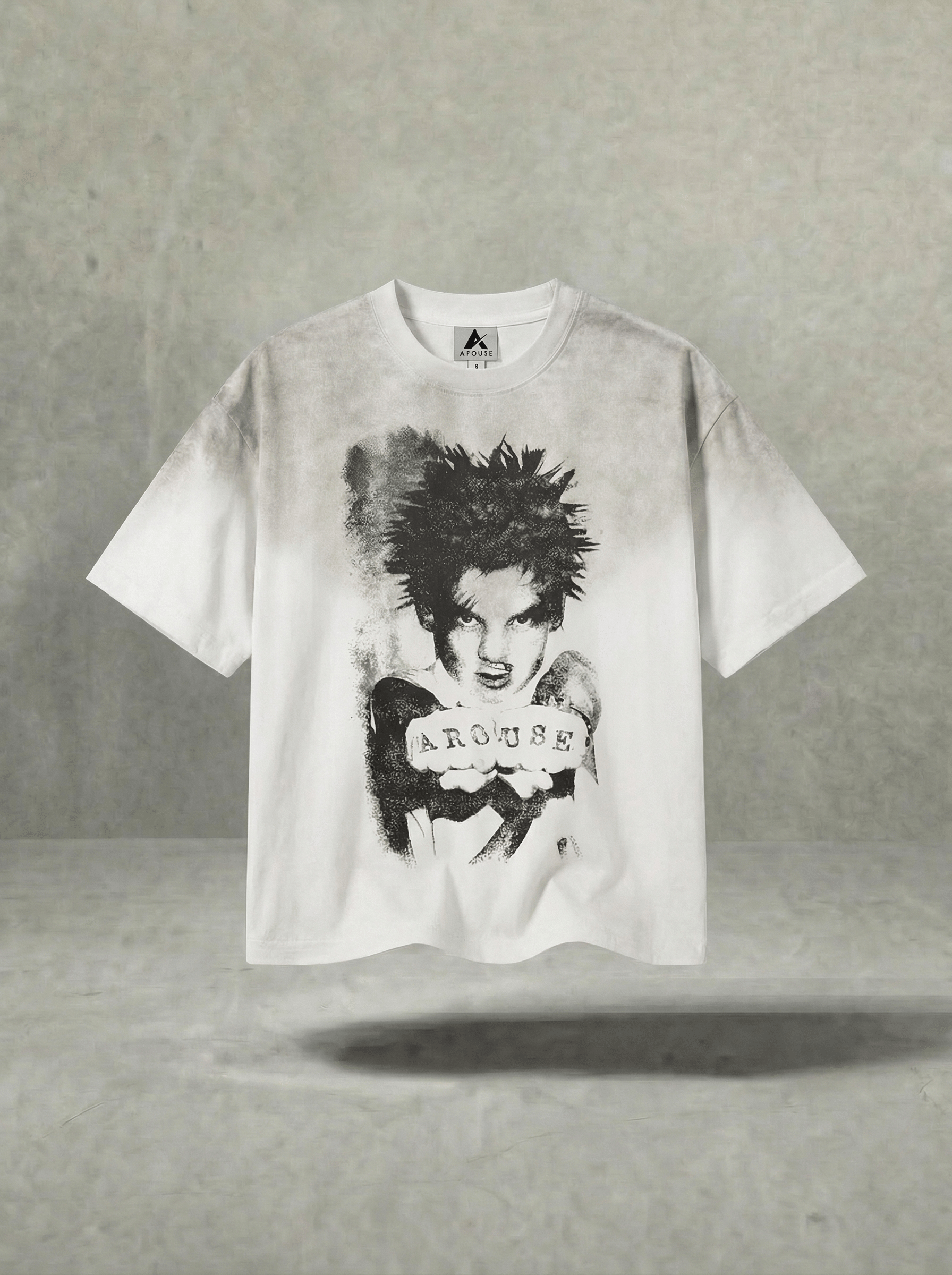 AROUSE PUNK PORTRAIT WASHED T-SHIRT