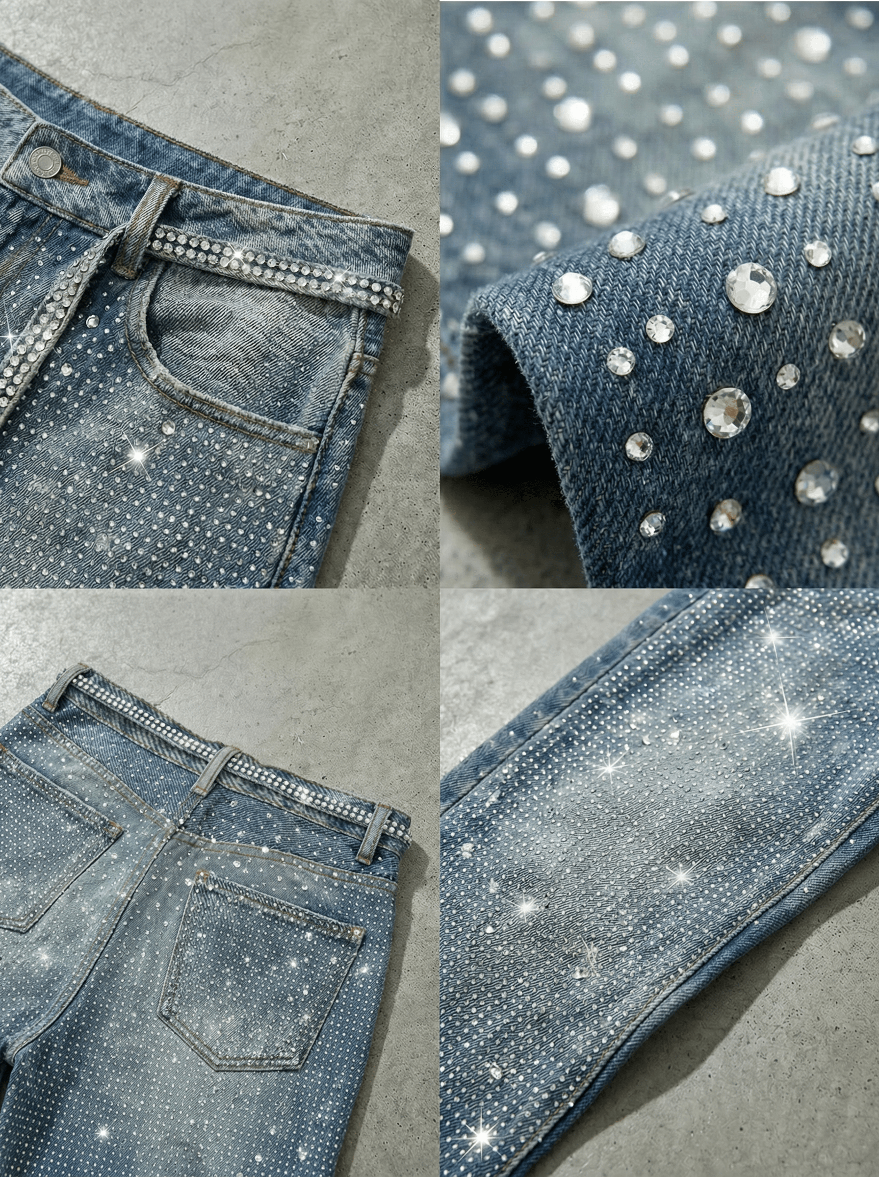 FULL RHINESTONE EMBELLISHED JEANS