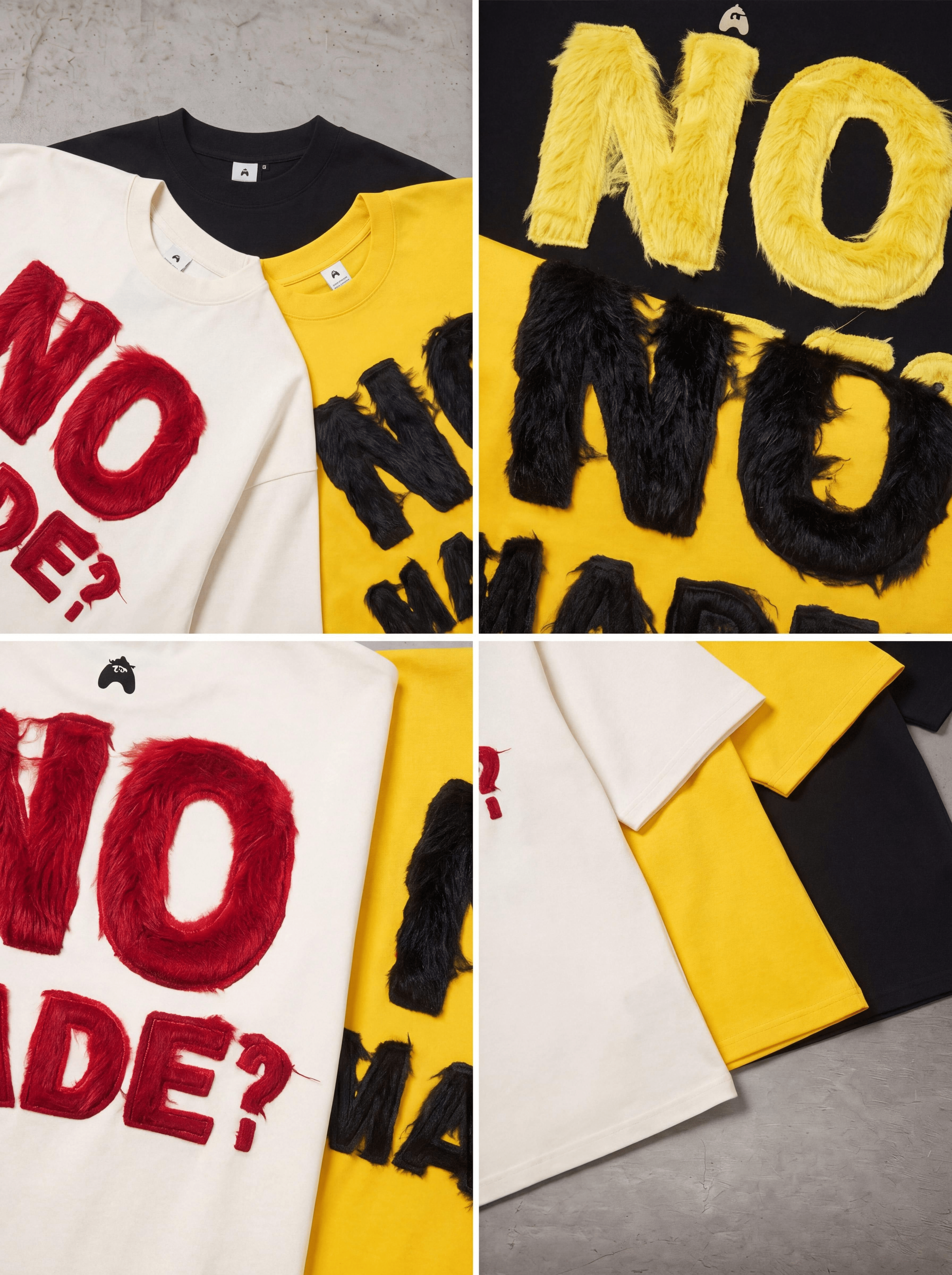 TEXTURED LETTER OVERSIZED T-SHIRT