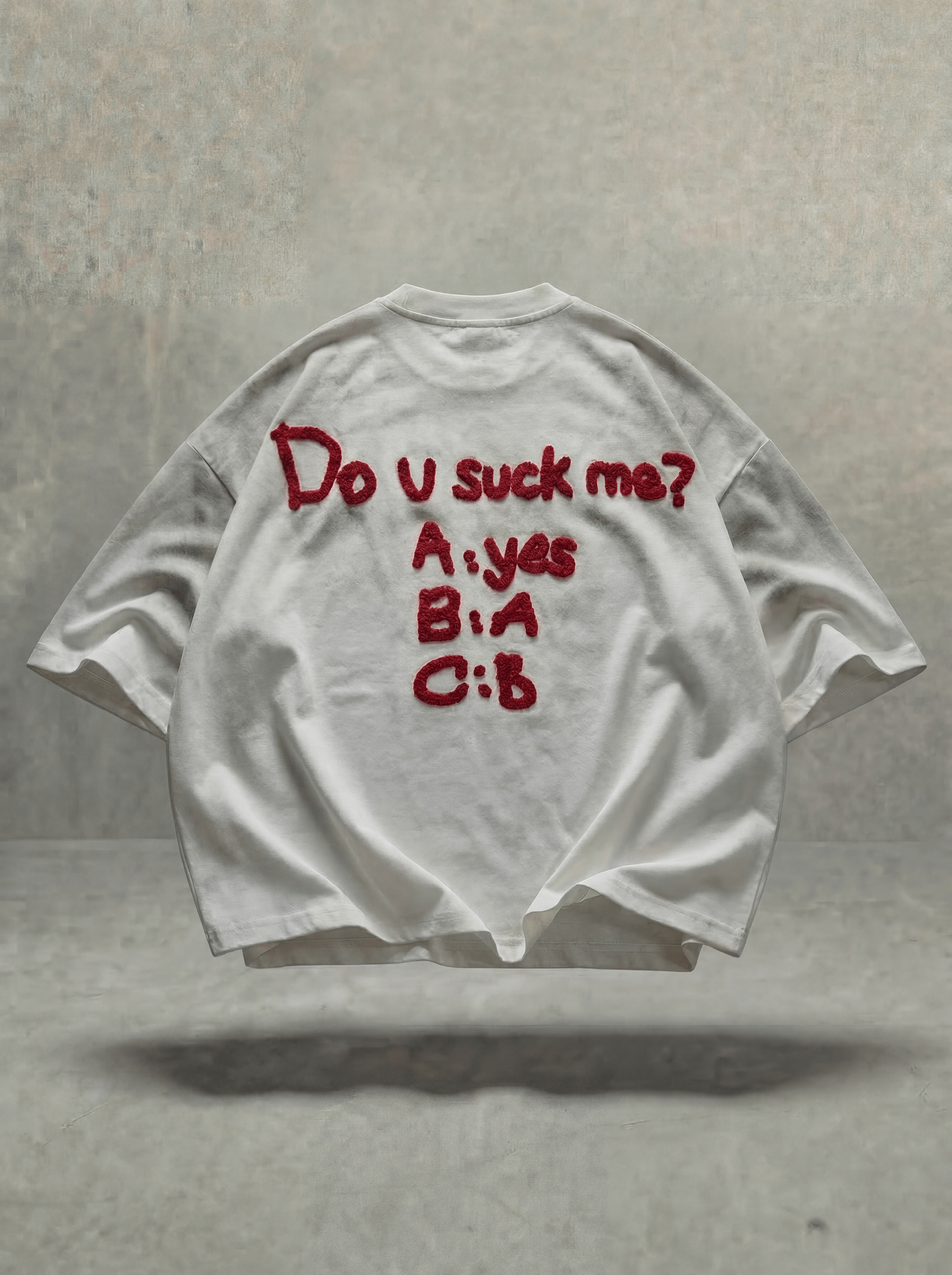 DO U SUCK ME CHENILLE T-SHIRT
