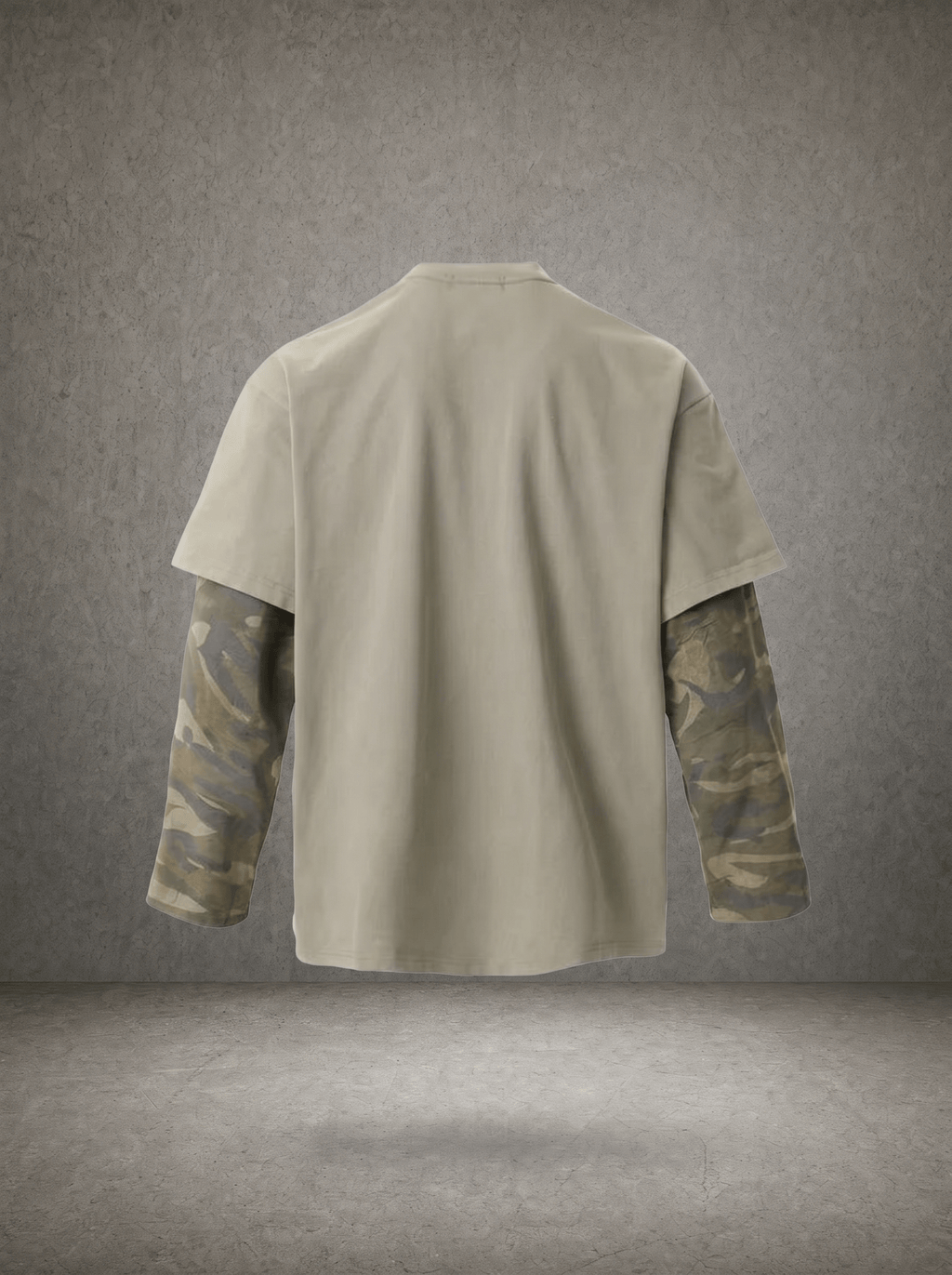 VINTAGE ROCK CAMO FAKE LAYER DISTRESSED LONGSLEEVE