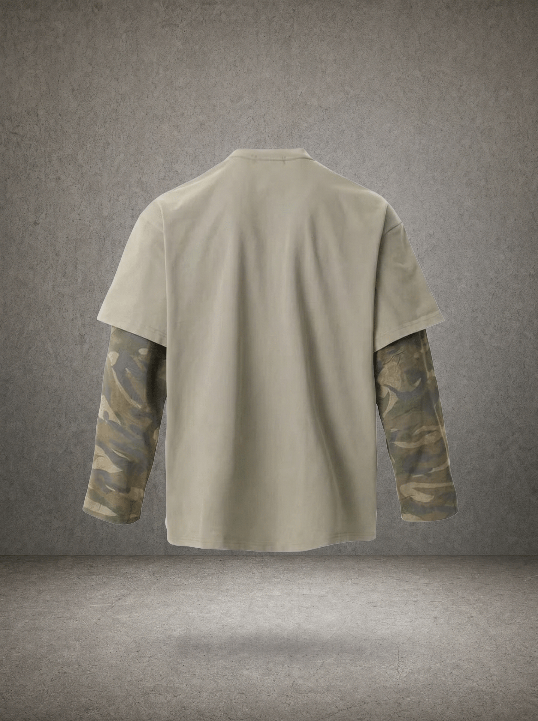 VINTAGE ROCK CAMO FAKE LAYER DISTRESSED LONGSLEEVE