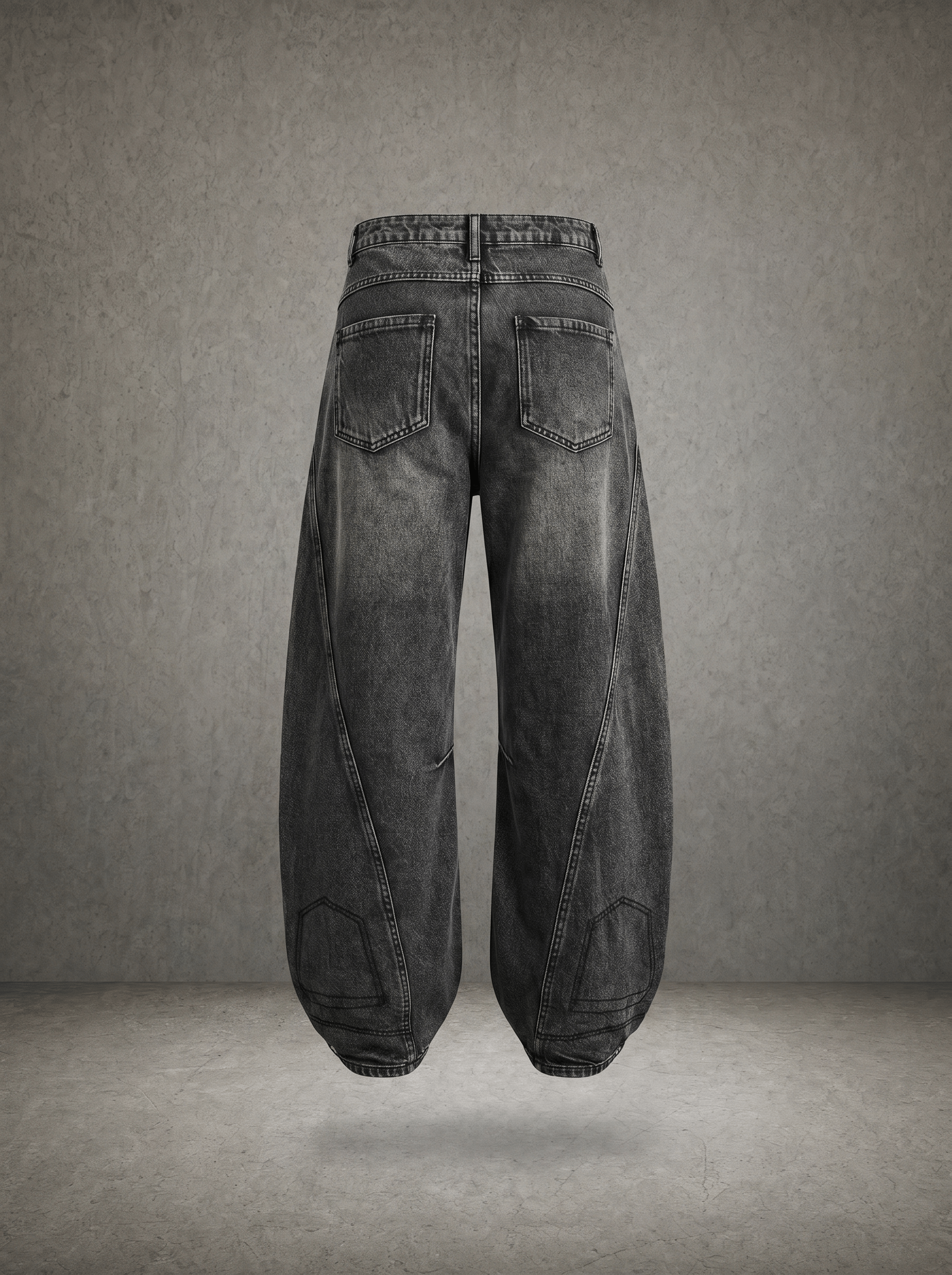 GRUNGE DISTRESSED WIDE-LEG JEANS