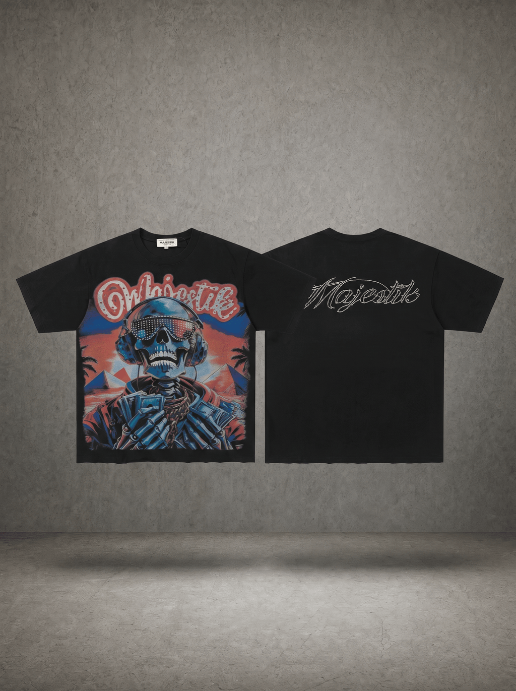 DJ SKELETON RHINESTONE T-SHIRT