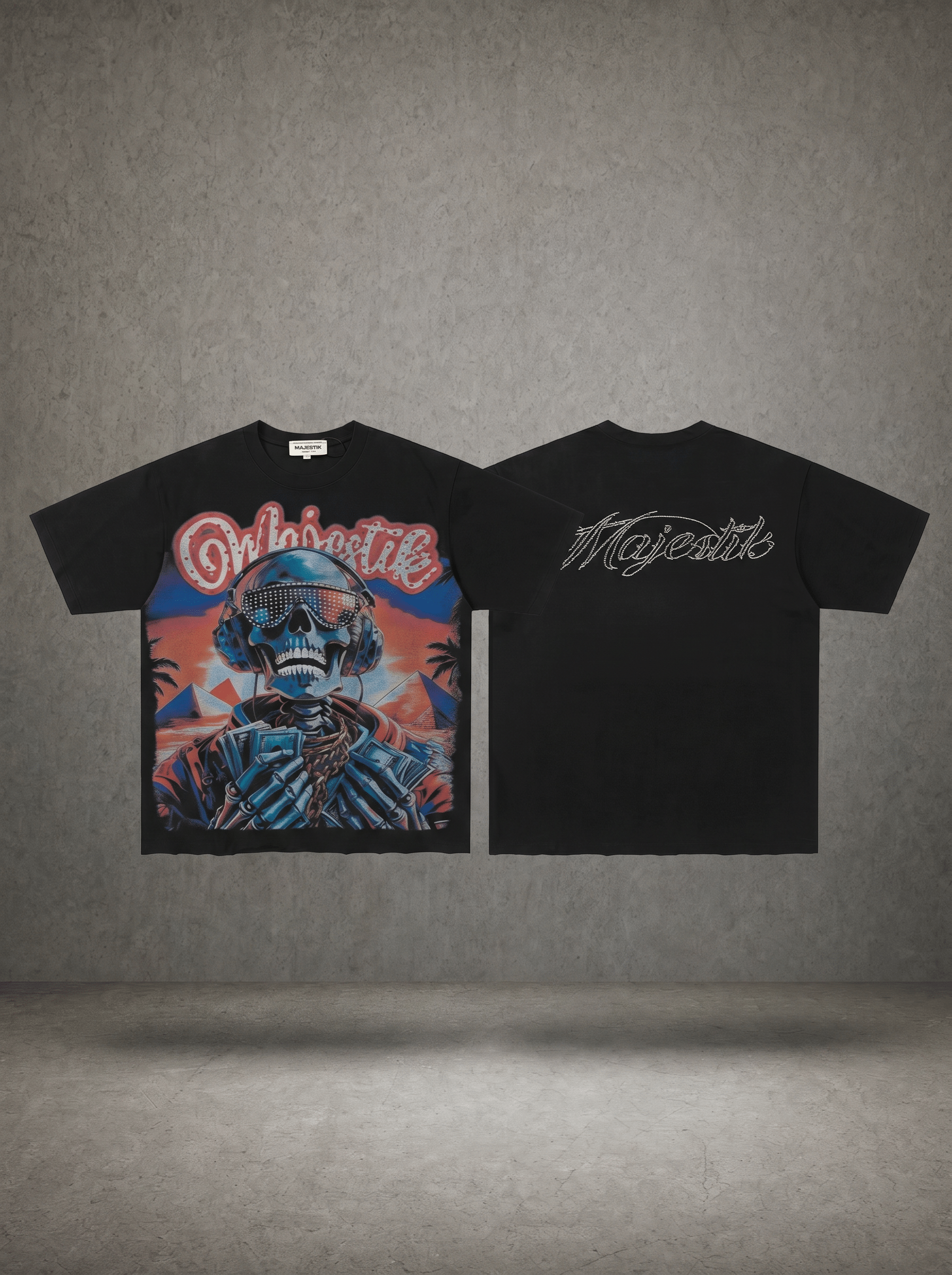 DJ SKELETON RHINESTONE T-SHIRT