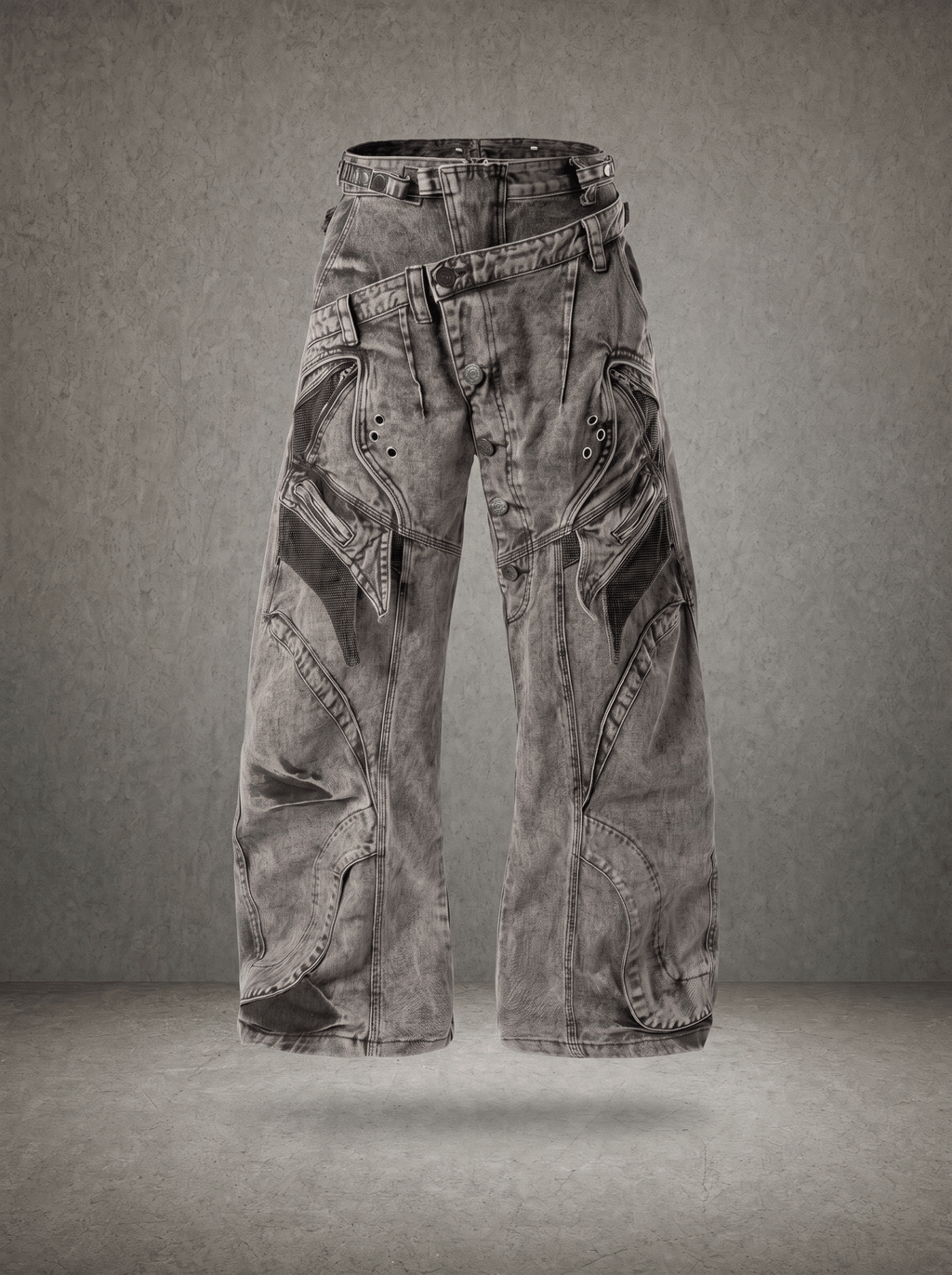 RECONSTRUCTED BAGGY DENIM PANTS