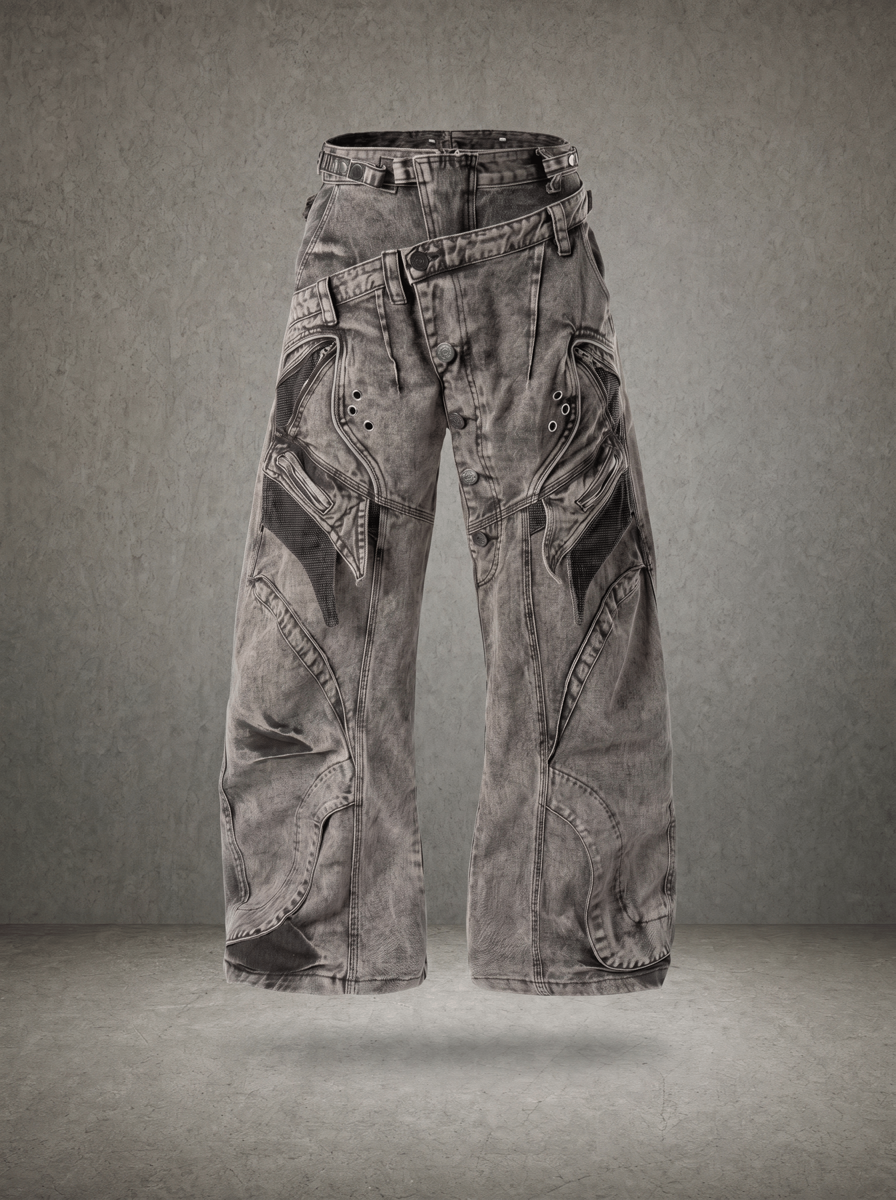 RECONSTRUCTED BAGGY DENIM PANTS