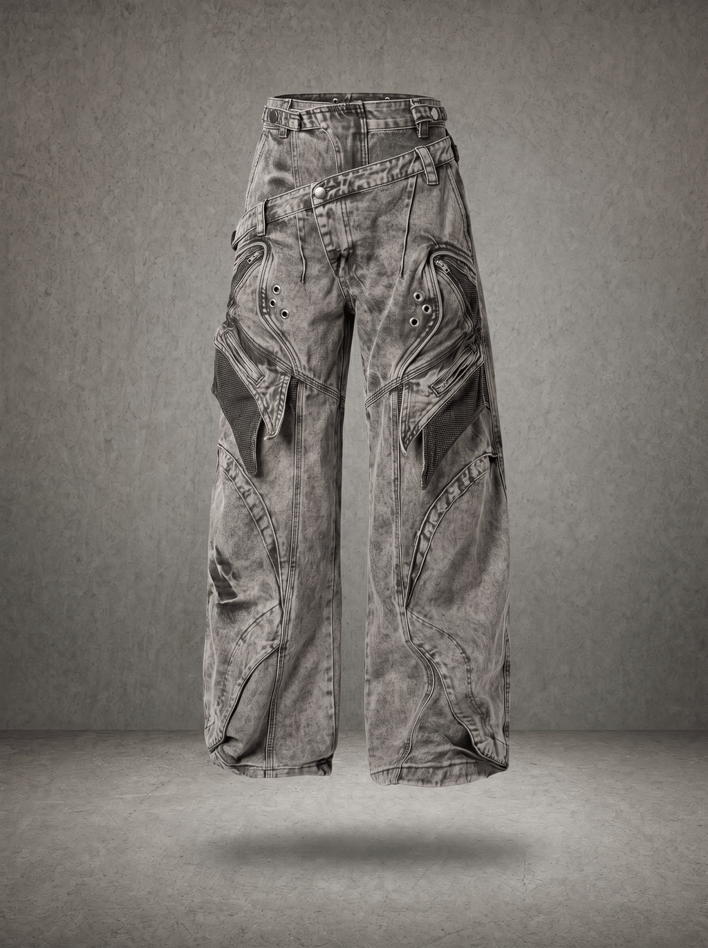 RECONSTRUCTED BAGGY DENIM PANTS