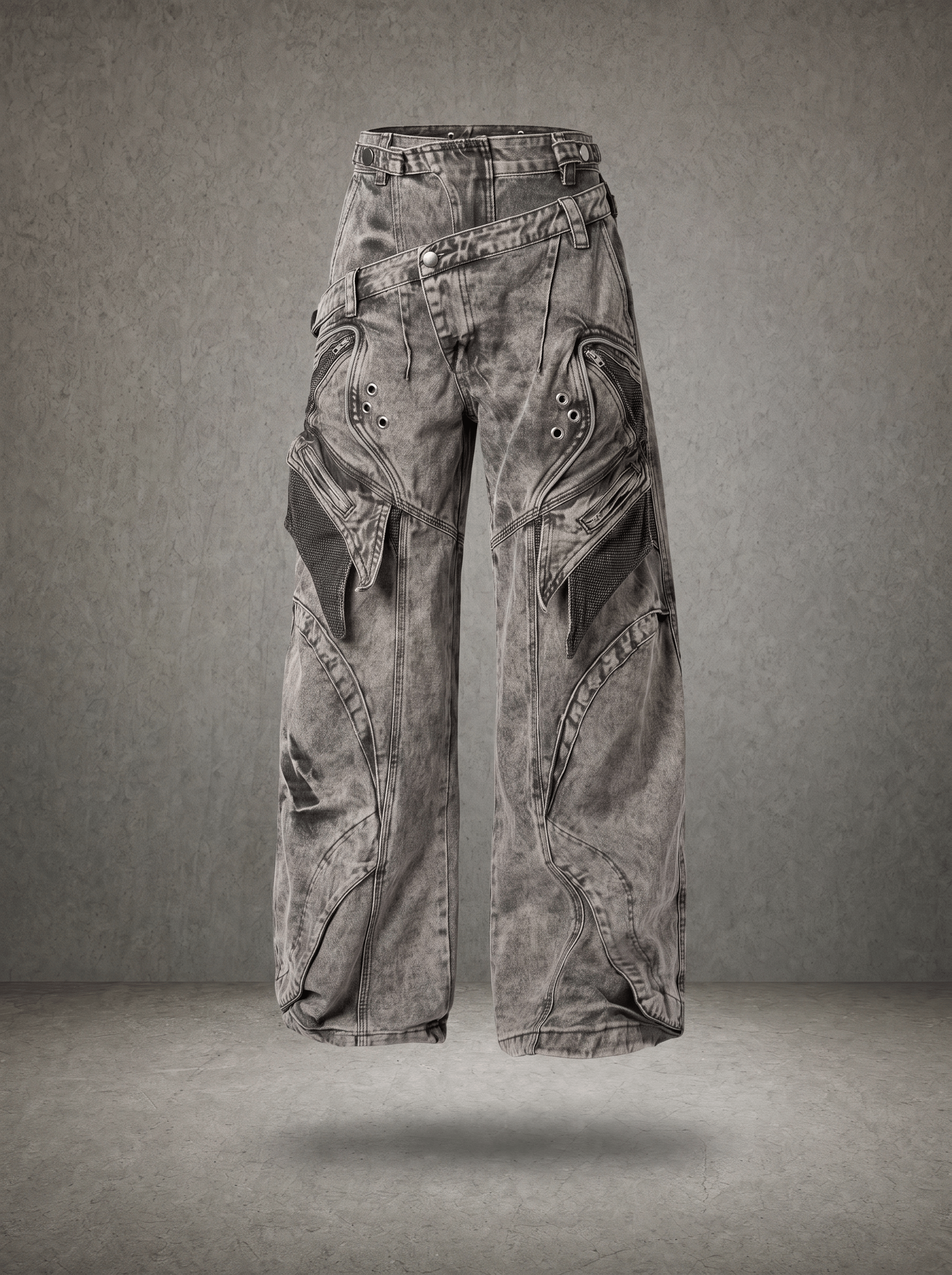 RECONSTRUCTED BAGGY DENIM PANTS