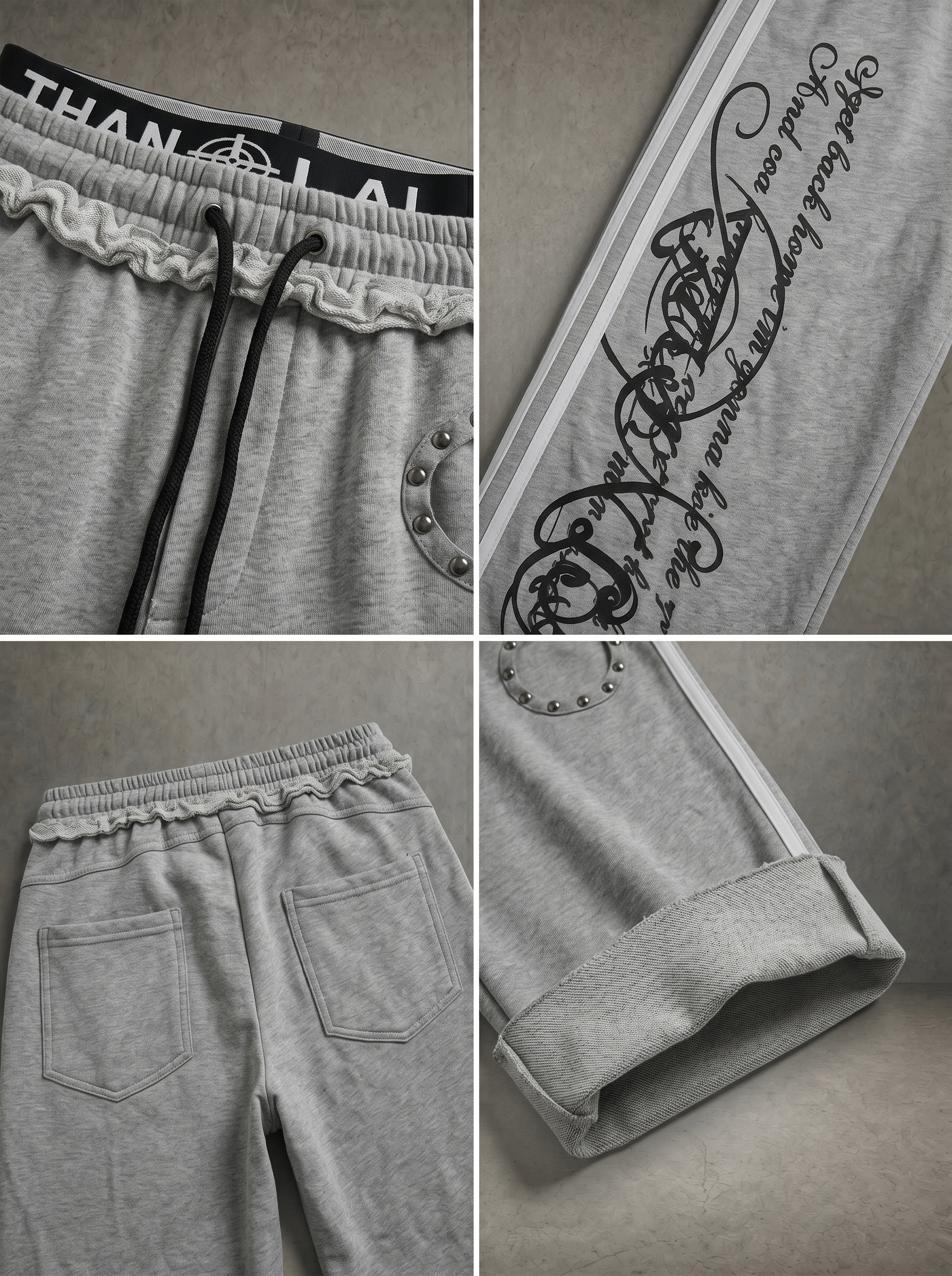 DOUBLE WAIST Y2K WIDE-LEG SWEATPANTS