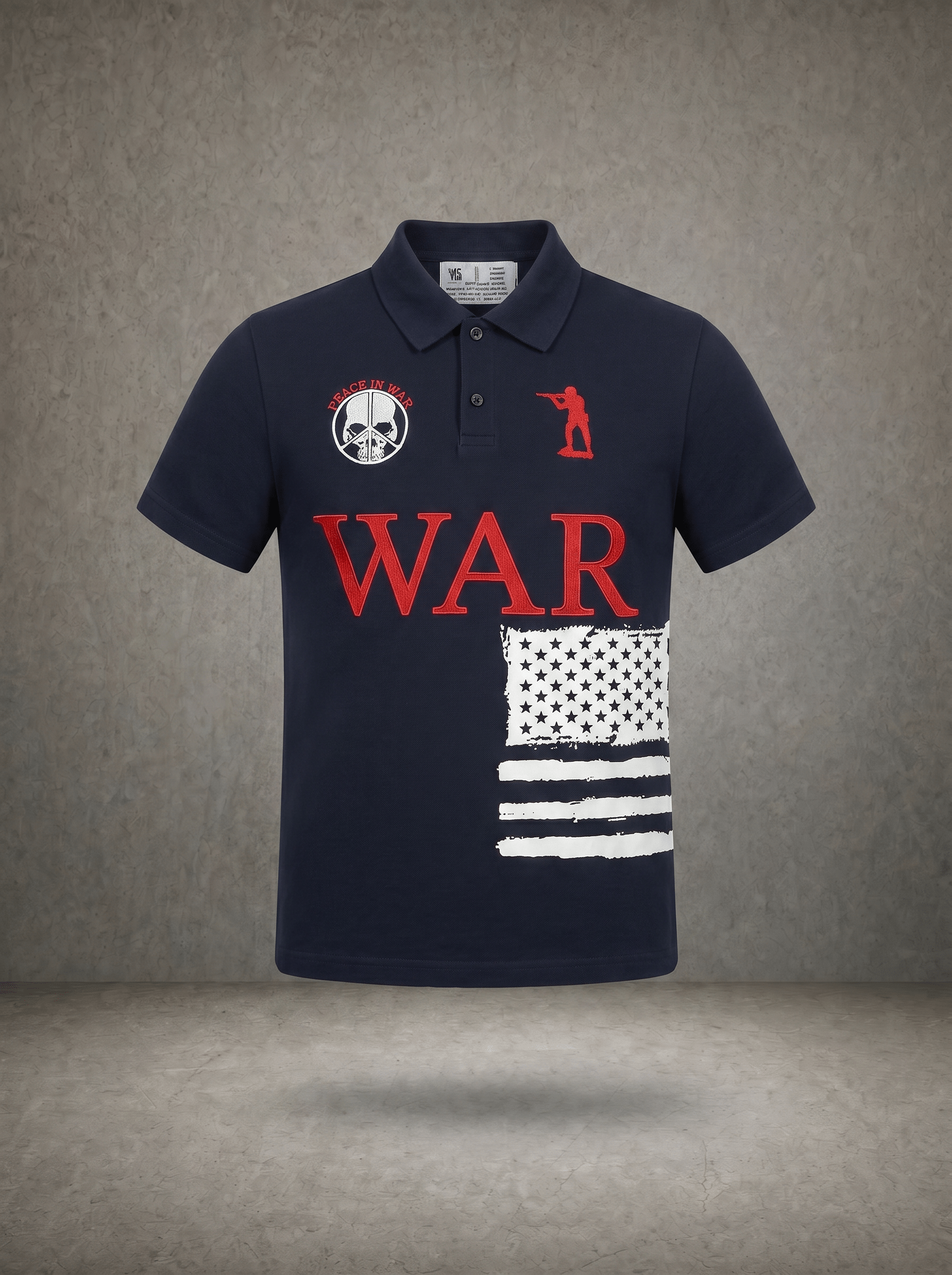 WAR & PEACE EMBROIDERED POLO SHIRT