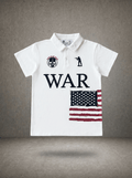 WAR & PEACE EMBROIDERED POLO SHIRT