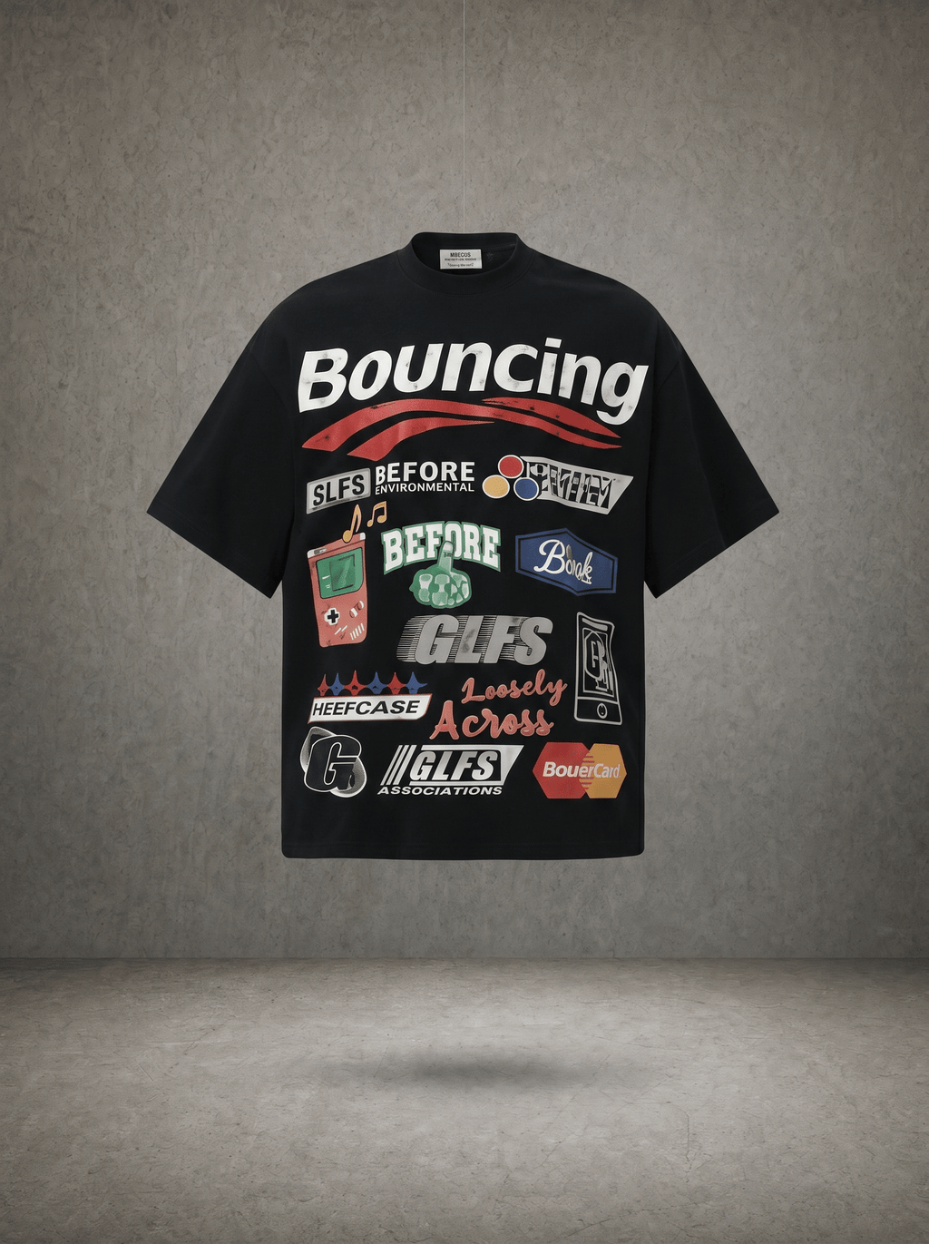 BOUNCING RETRO LOGO COLLAGE T-SHIRT