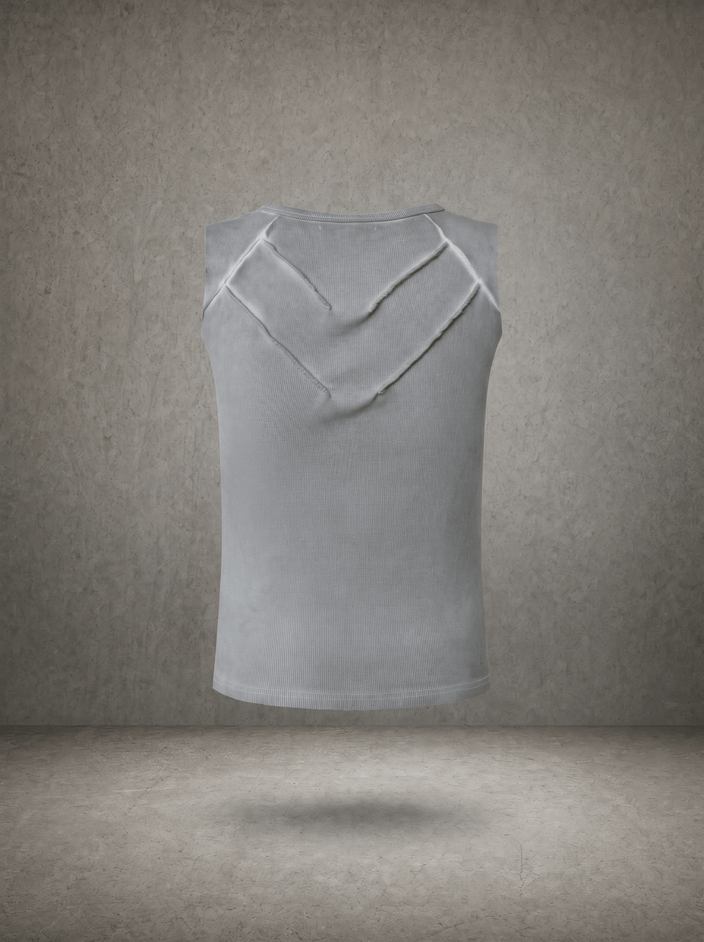 WASHED EMBROIDERED RIB VEST