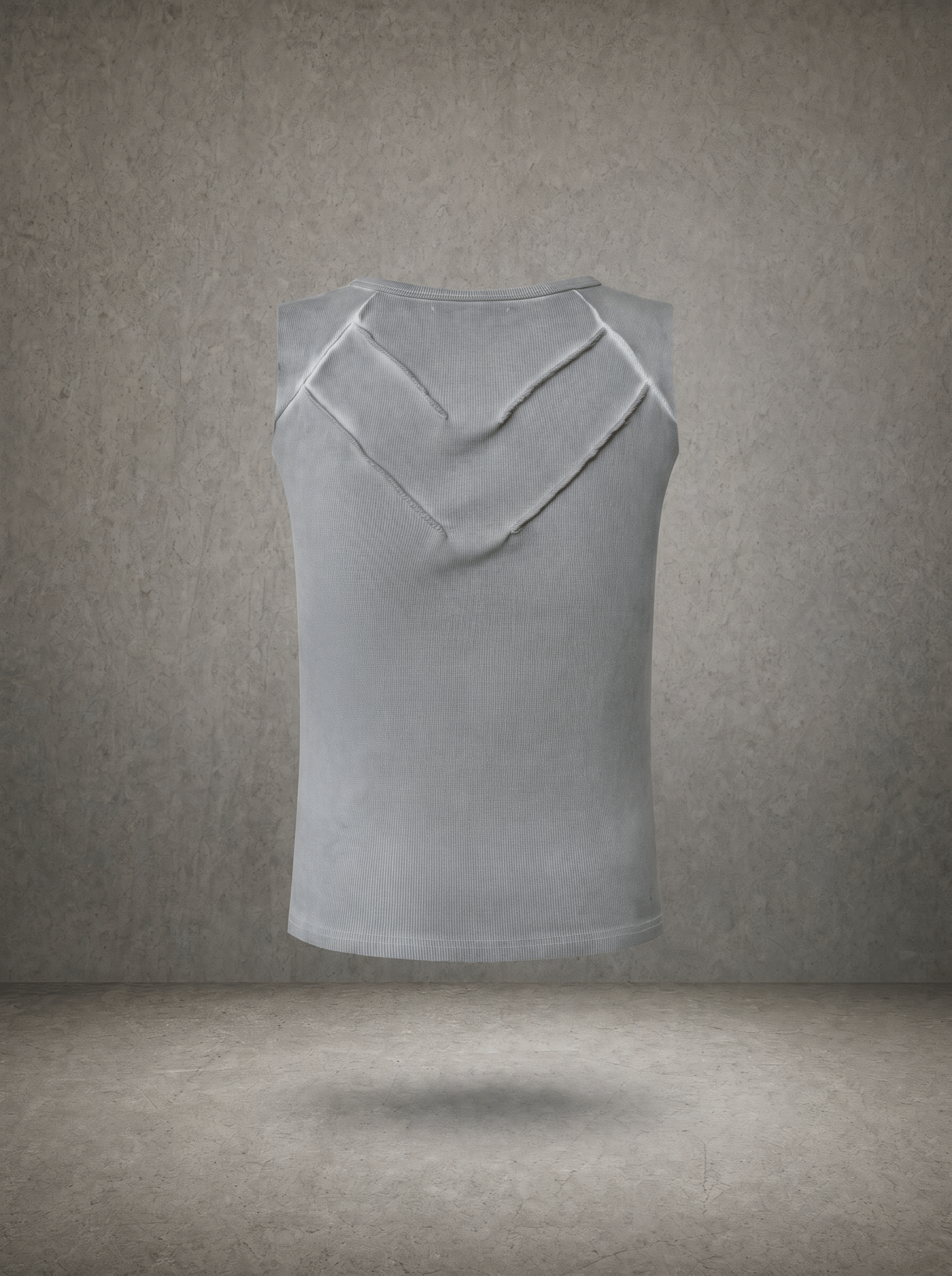 WASHED EMBROIDERED RIB VEST