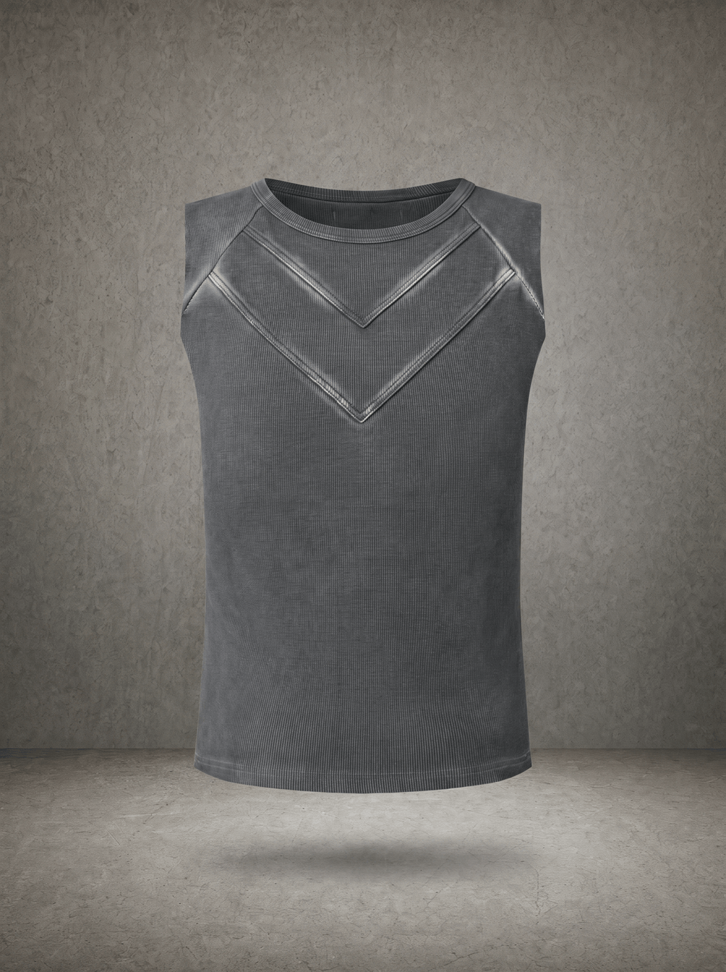 WASHED EMBROIDERED RIB VEST
