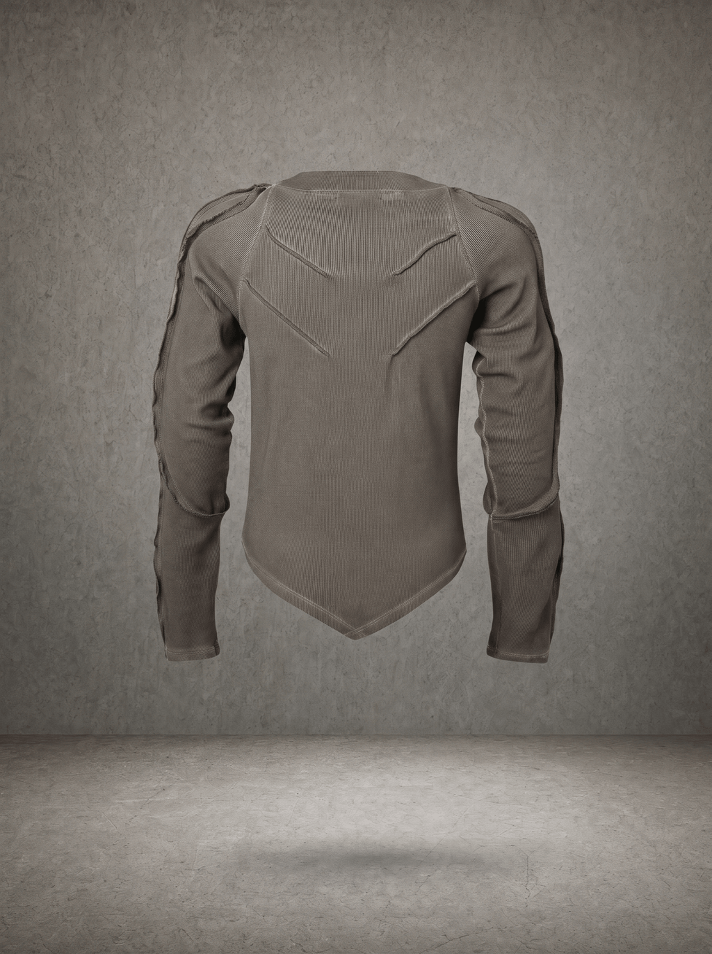 DRAGON FRACTURE RAW SEAM WASHED RIB LONGSLEEVE