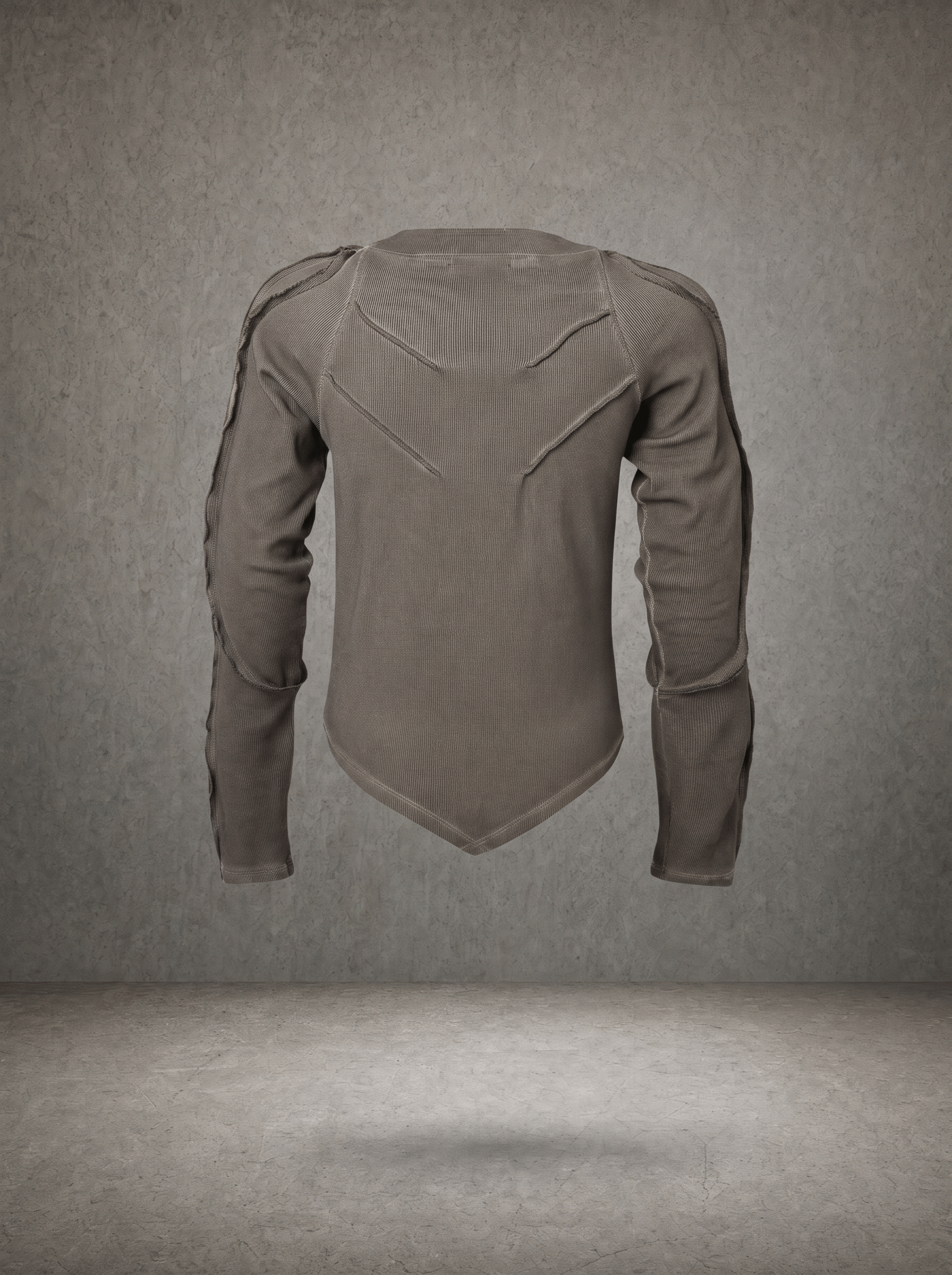 DRAGON FRACTURE RAW SEAM WASHED RIB LONGSLEEVE