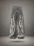 ASH FADE CHAIN-FRAY DESTROY WIDE JEANS