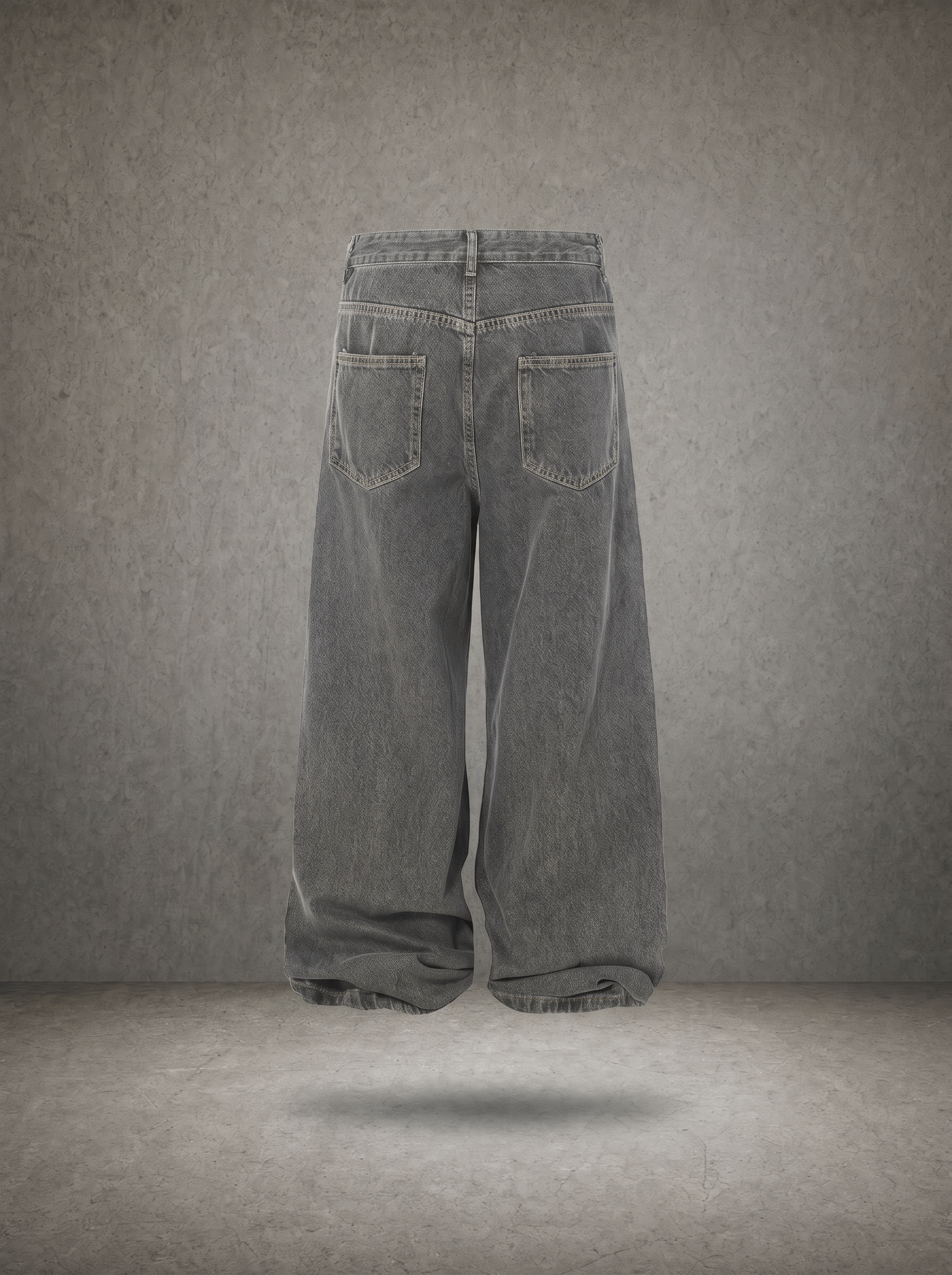 ASH FADE CHAIN-FRAY DESTROY WIDE JEANS