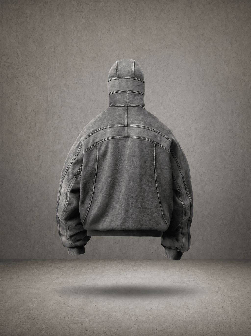 TERRAIN SEAM BALACLAVA WASHED HALF-ZIP HOODIE
