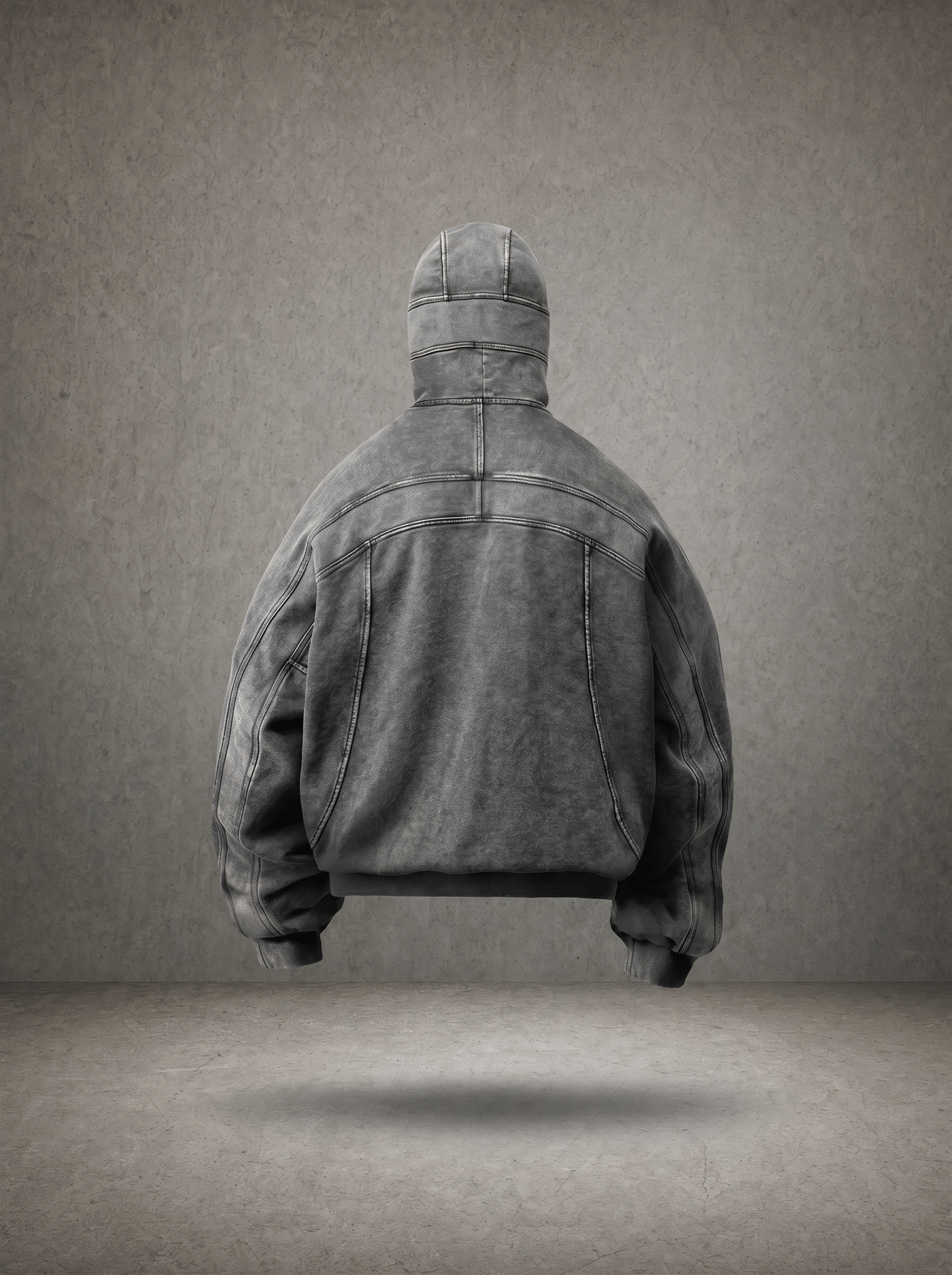TERRAIN SEAM BALACLAVA WASHED HALF-ZIP HOODIE