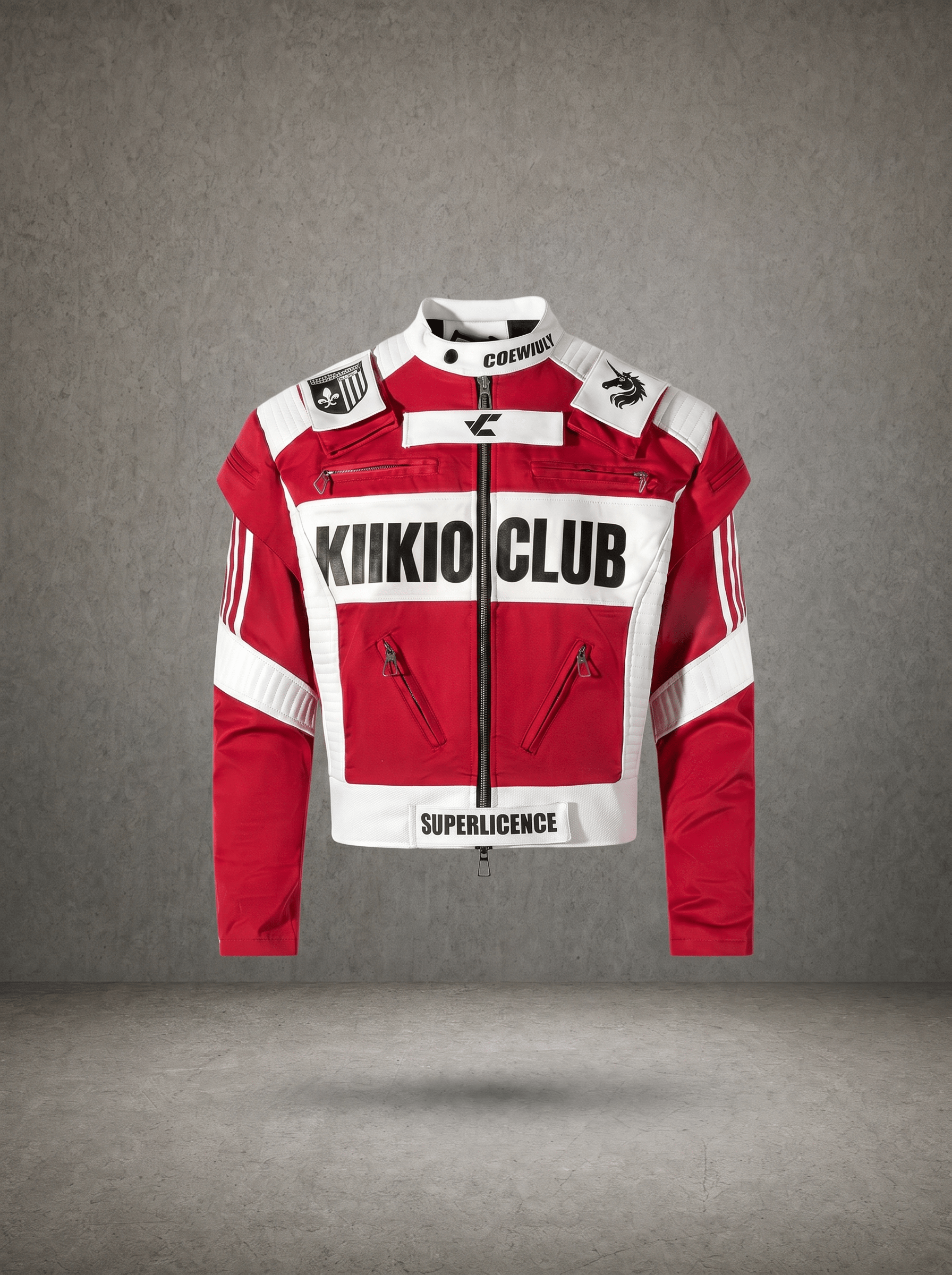 SUPER LICENCE BLOCK COLOR MOTORSPORT BIKER COAT