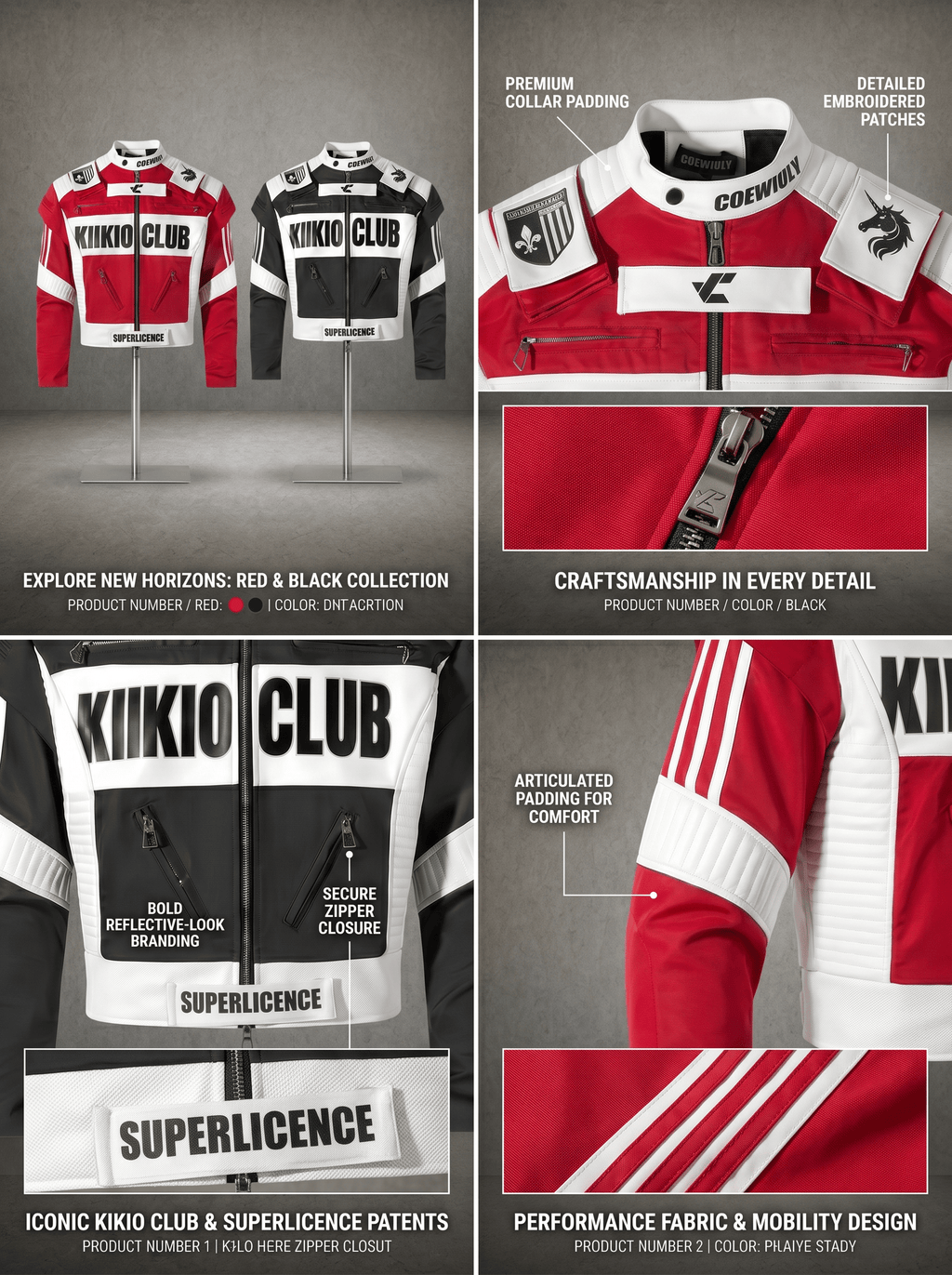 SUPER LICENCE BLOCK COLOR MOTORSPORT BIKER COAT