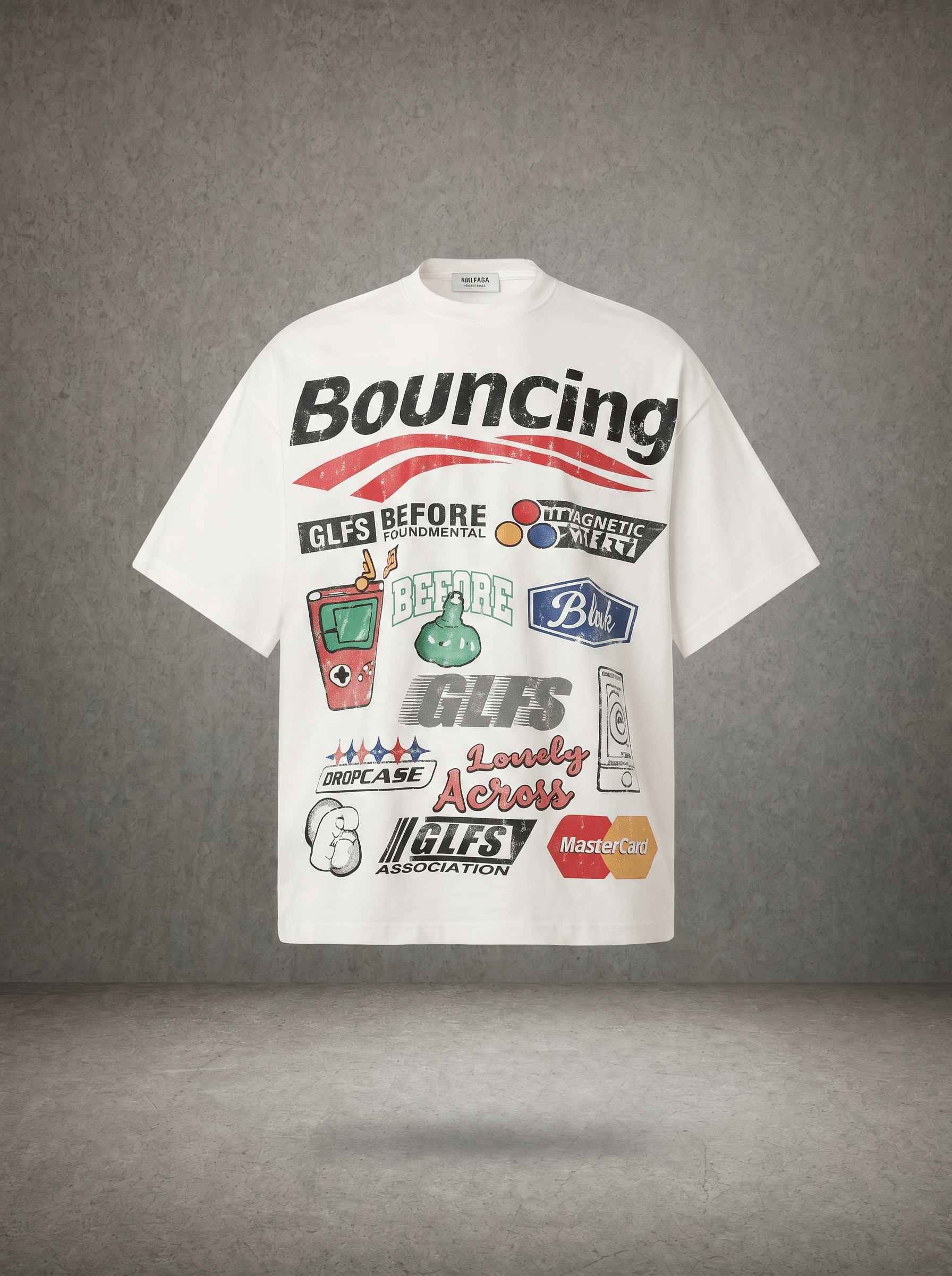 BOUNCING RETRO LOGO COLLAGE T-SHIRT