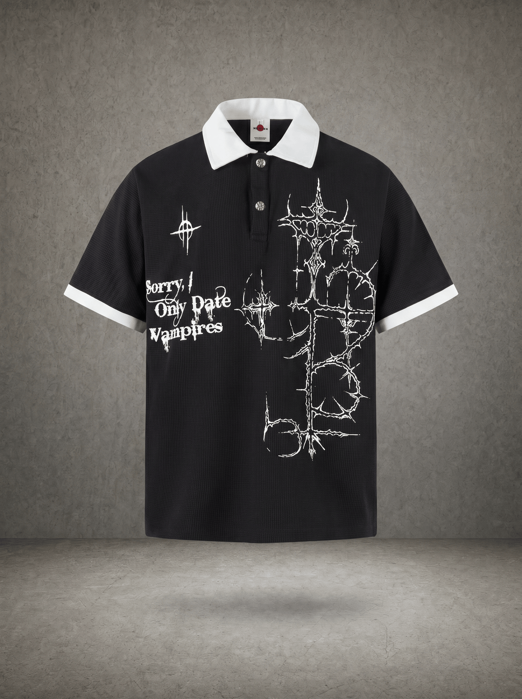 VAMPIRE GOTHIC WAFFLE POLO SHIRT