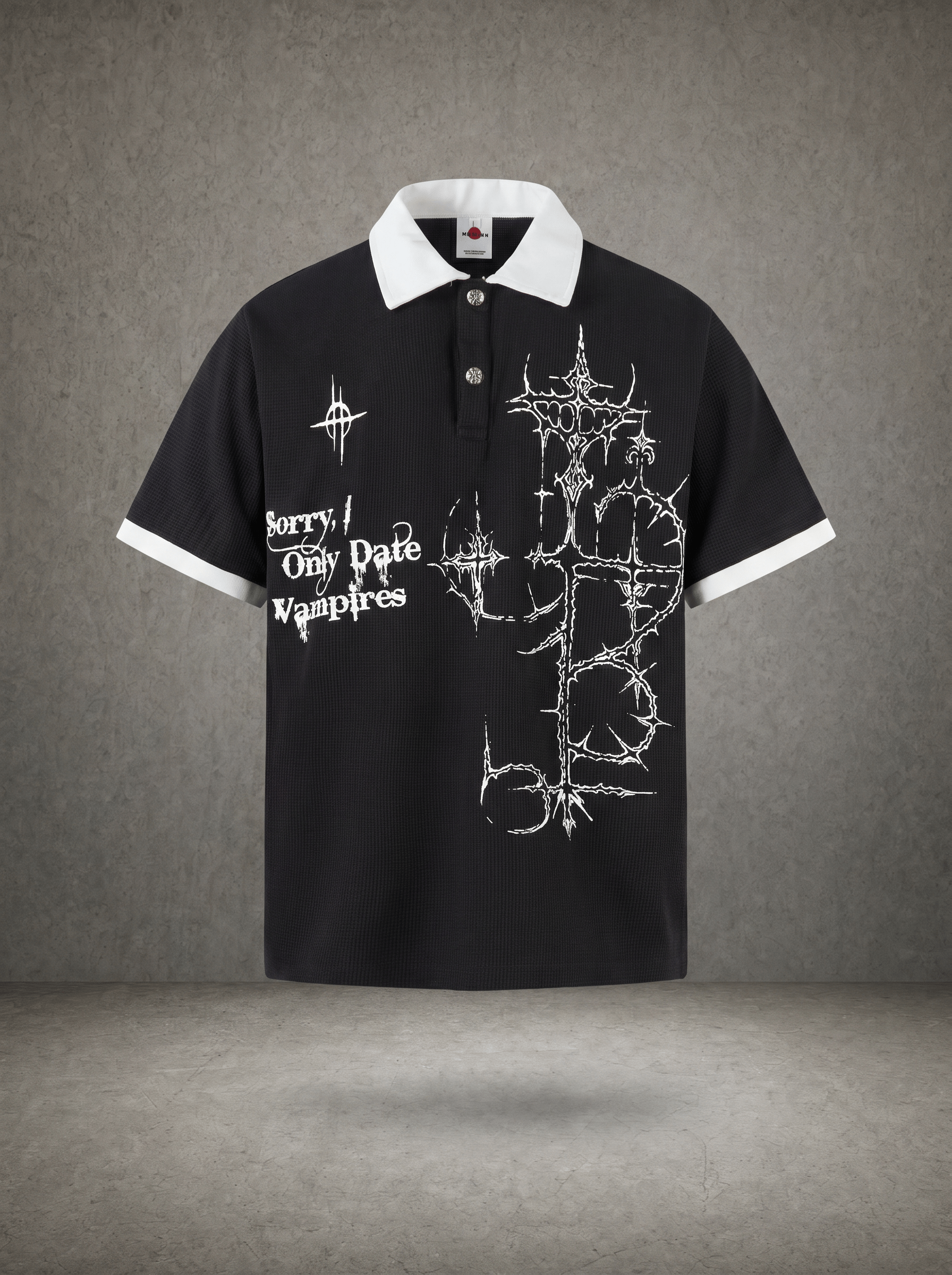 VAMPIRE GOTHIC WAFFLE POLO SHIRT