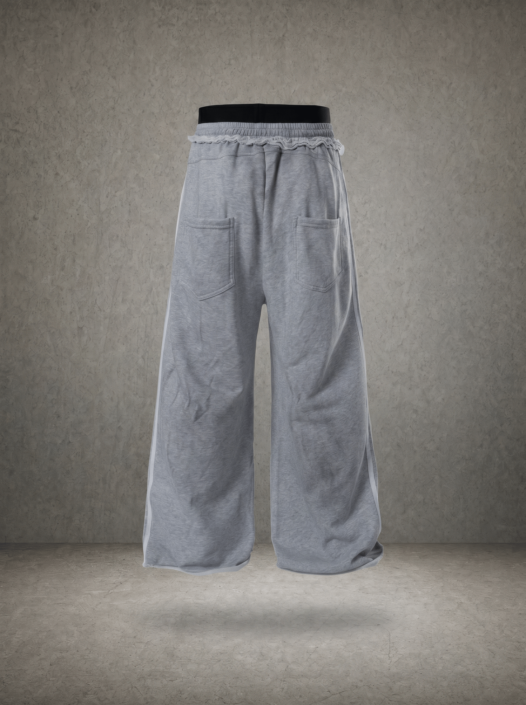 DOUBLE WAIST Y2K WIDE-LEG SWEATPANTS
