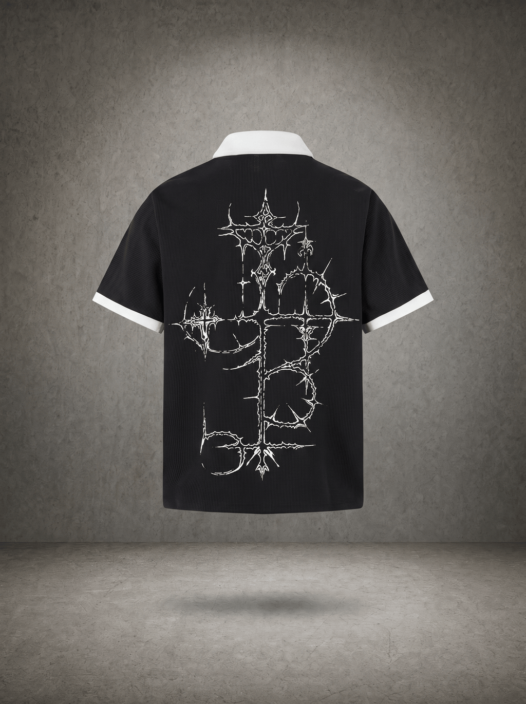 VAMPIRE GOTHIC WAFFLE POLO SHIRT