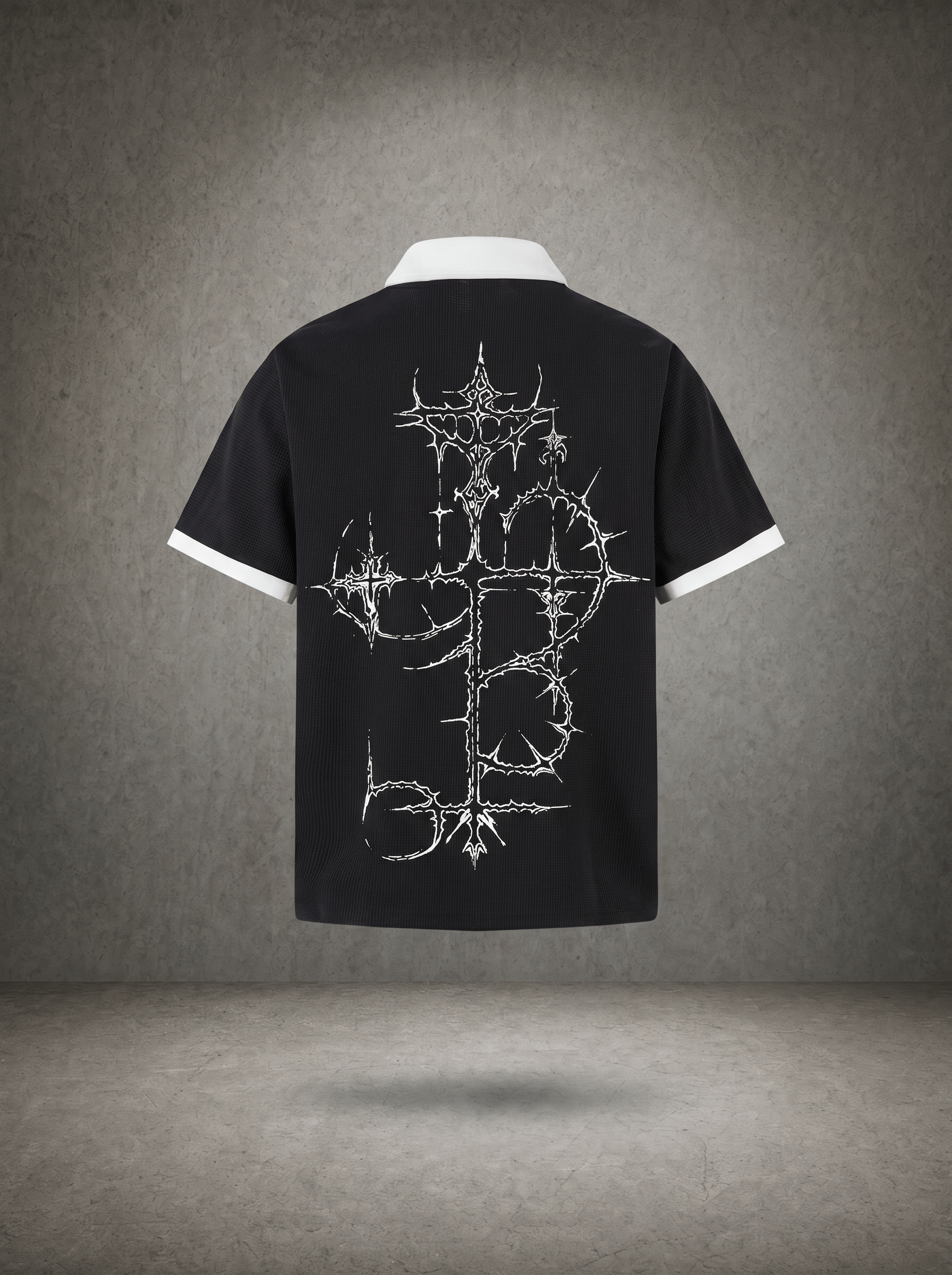 VAMPIRE GOTHIC WAFFLE POLO SHIRT