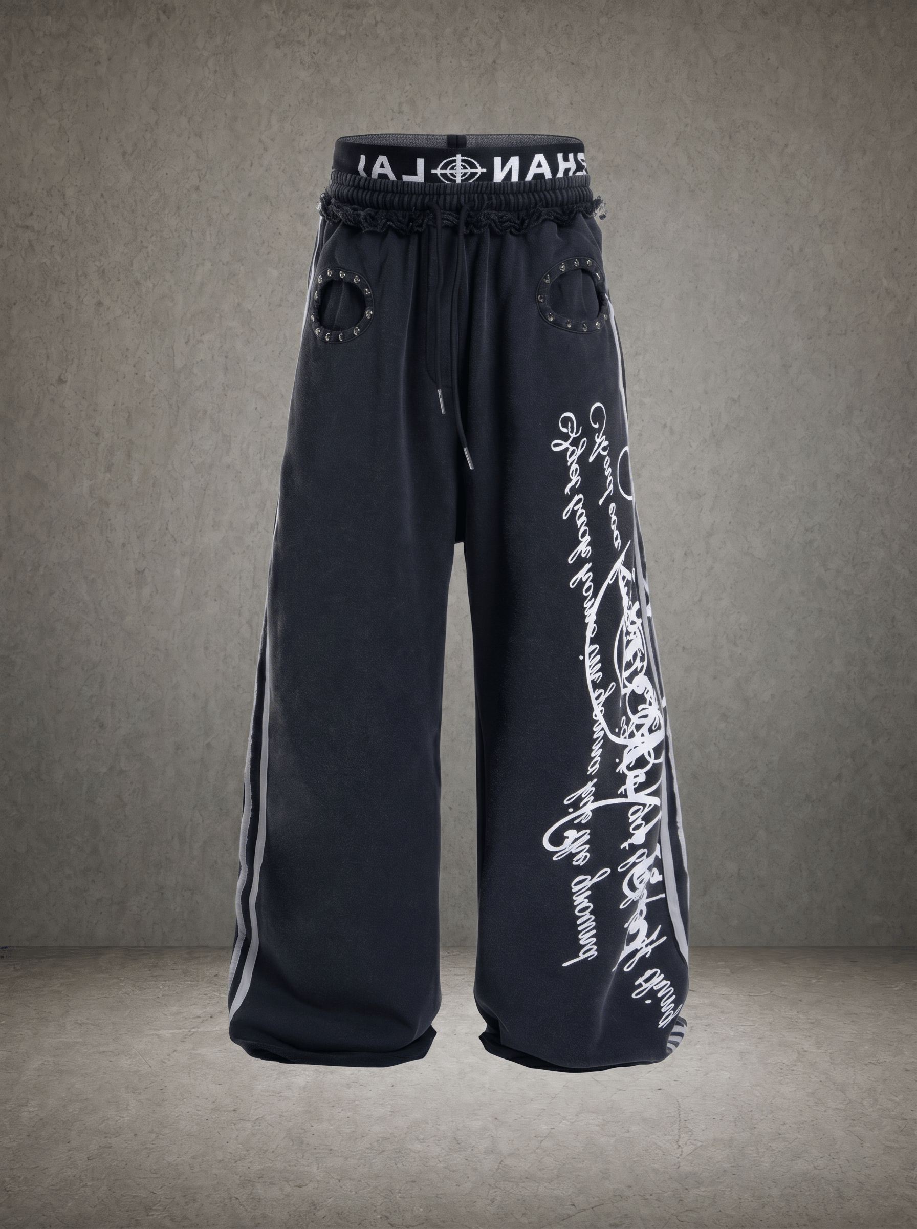 DOUBLE WAIST Y2K WIDE-LEG SWEATPANTS