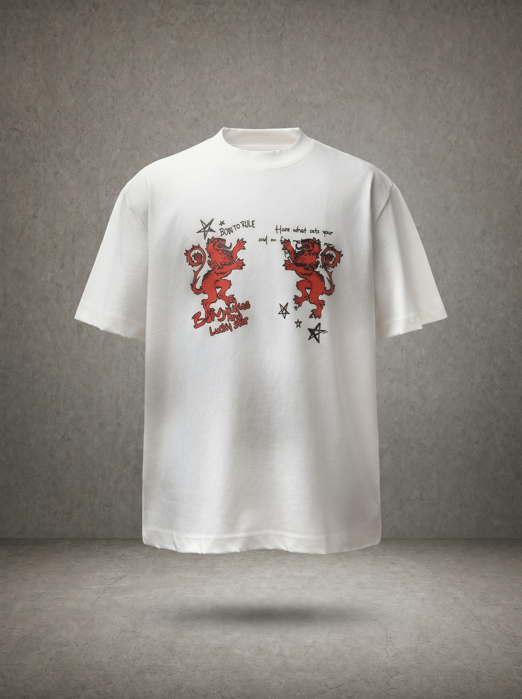HERALDIC LION PRINT T-SHIRT