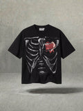 SKELETAL MELTED HEART T-SHIRT
