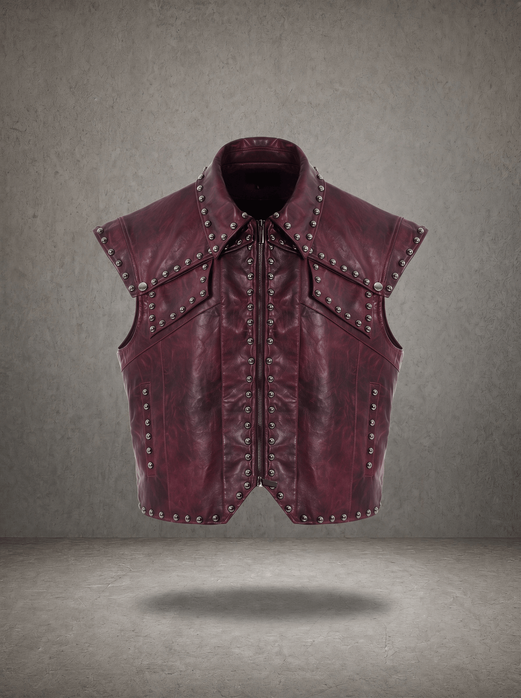 STUDDED PUNK LEATHER VEST
